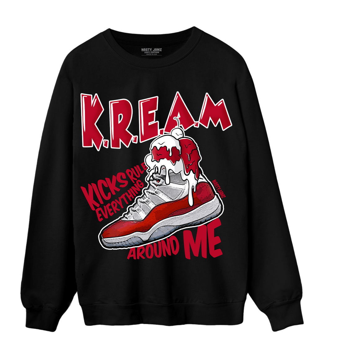 Cherry 11s Sweatshirt Match Kream Sneaker - NastyJamz