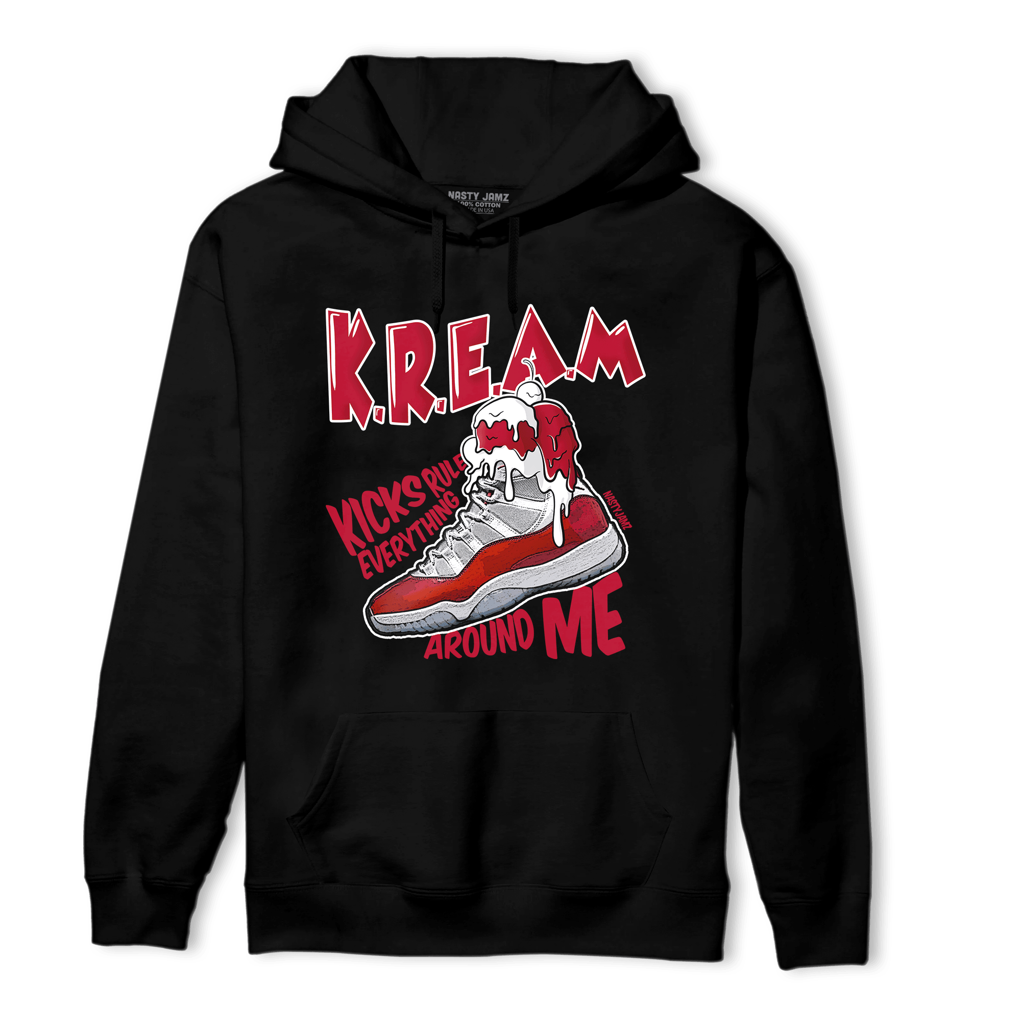 Cherry 11s Hoodie Match Kream Sneaker - NastyJamz