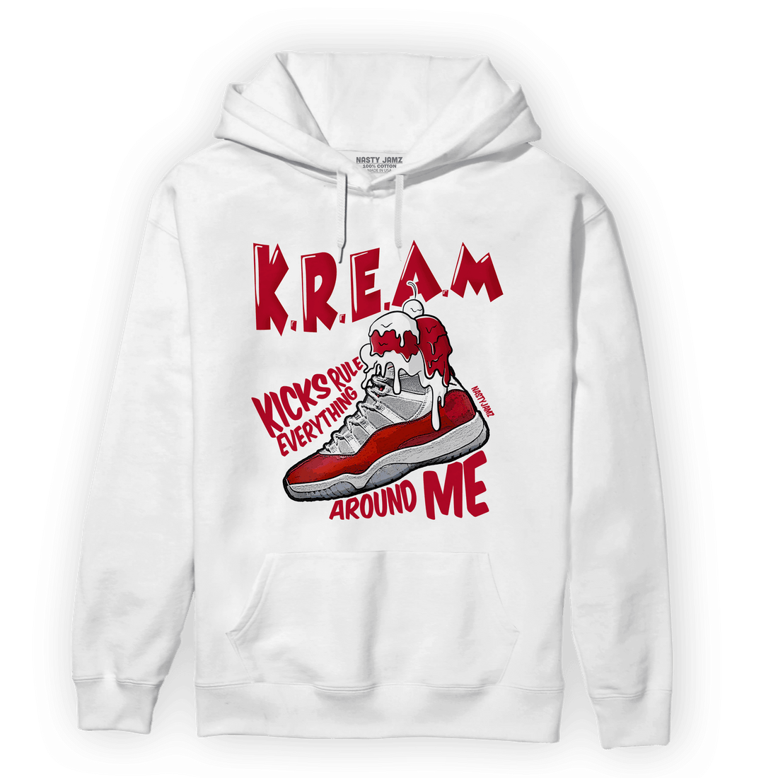 Cherry 11s Hoodie Match Kream Sneaker - NastyJamz