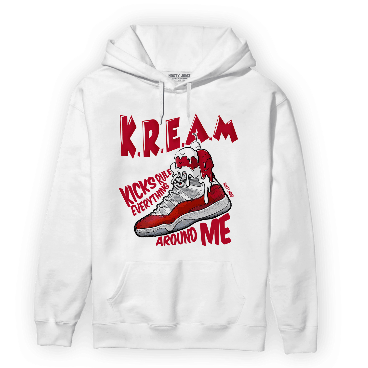 Cherry 11s Hoodie Match Kream Sneaker - NastyJamz
