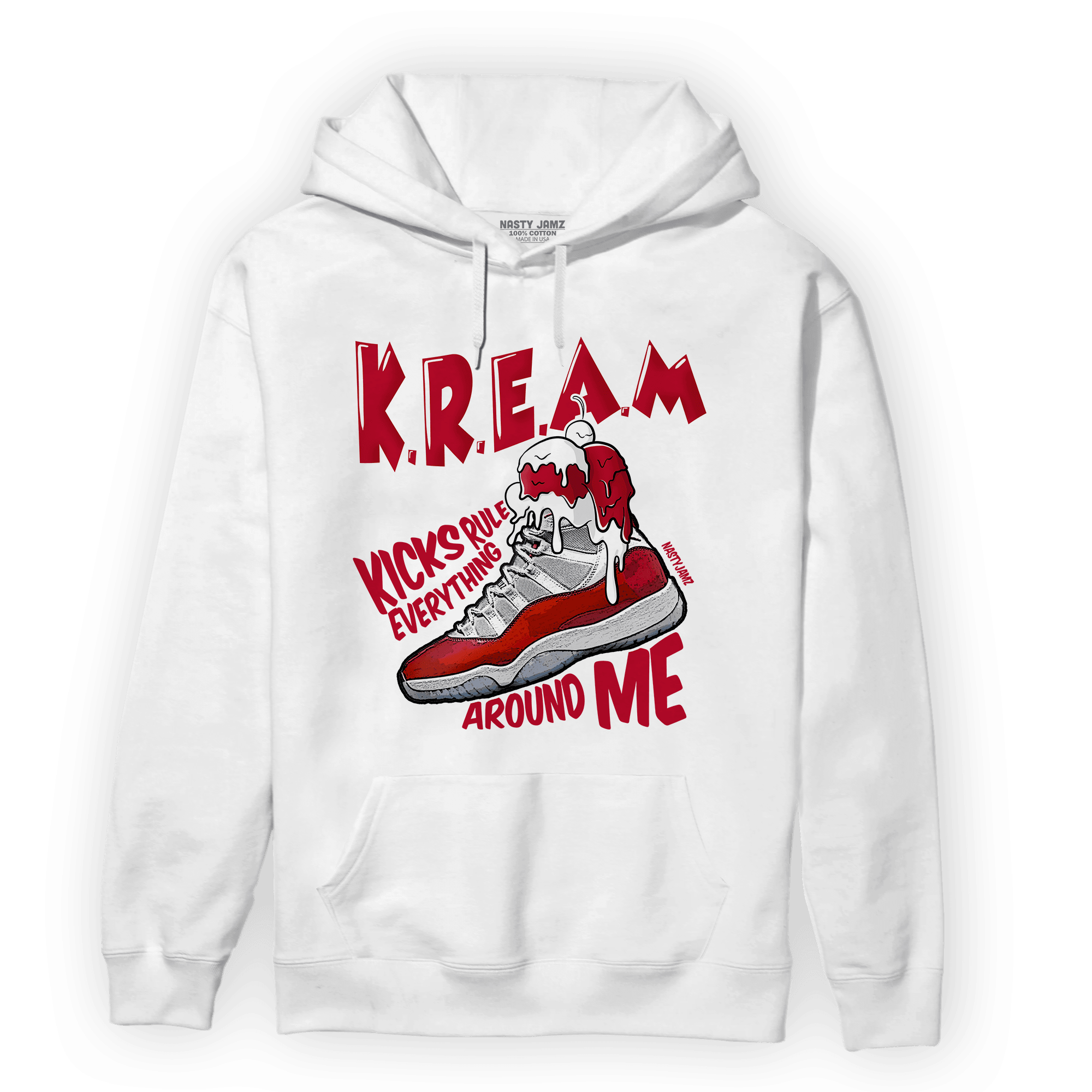 Cherry 11s Hoodie Match Kream Sneaker - NastyJamz