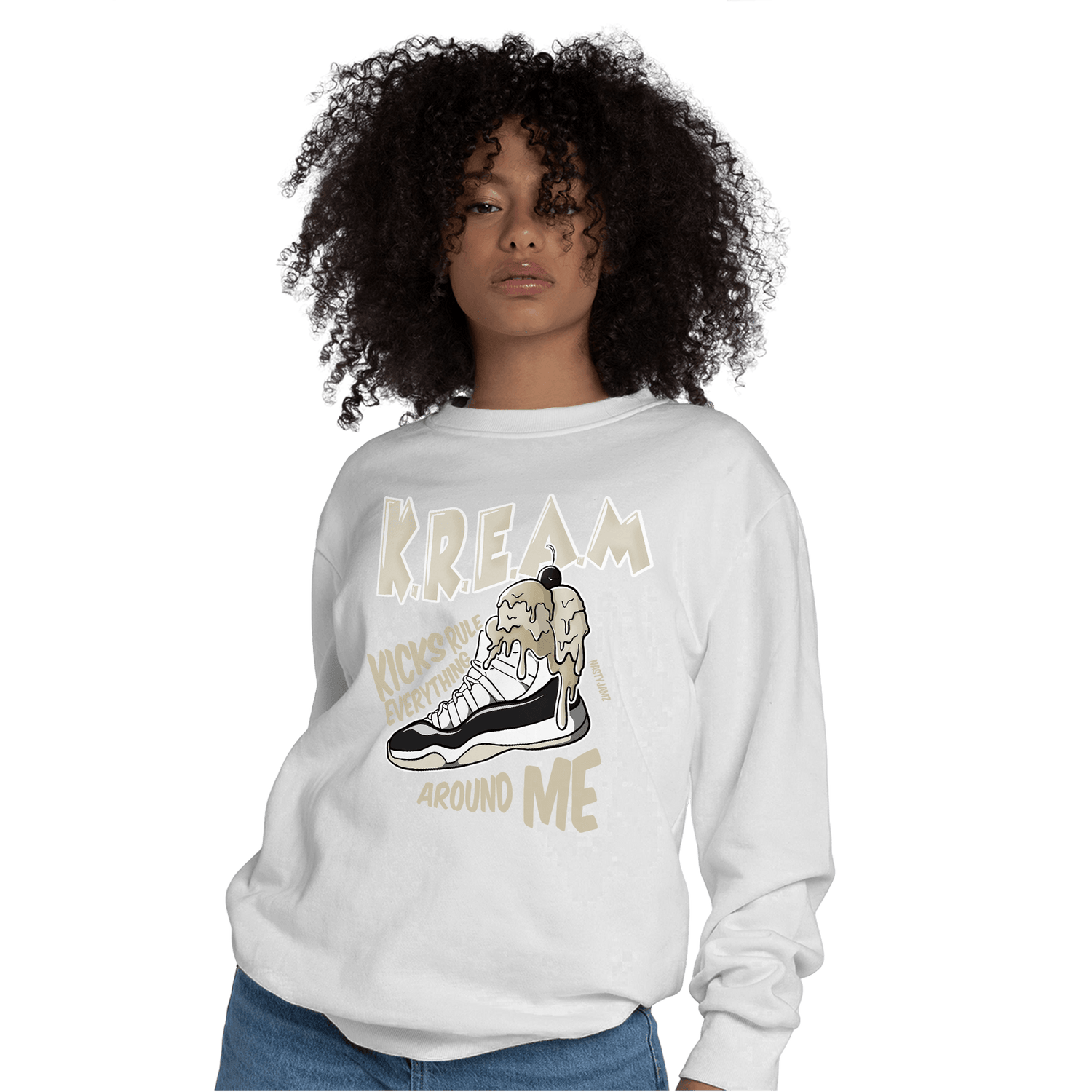 Gratitude 11s Sweatshirt Match Kream Sneaker - NastyJamz