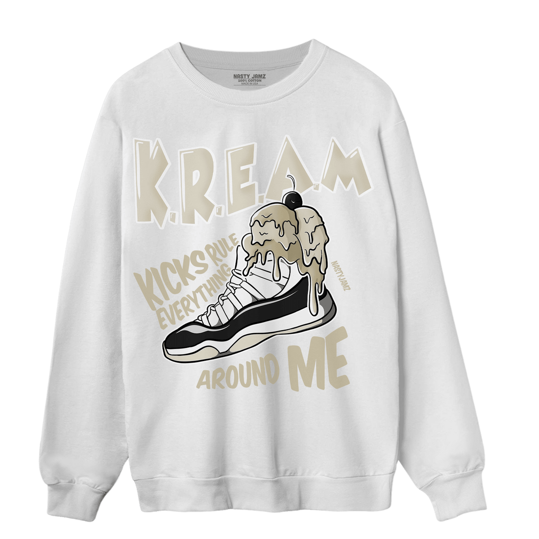 Gratitude 11s Sweatshirt Match Kream Sneaker - NastyJamz