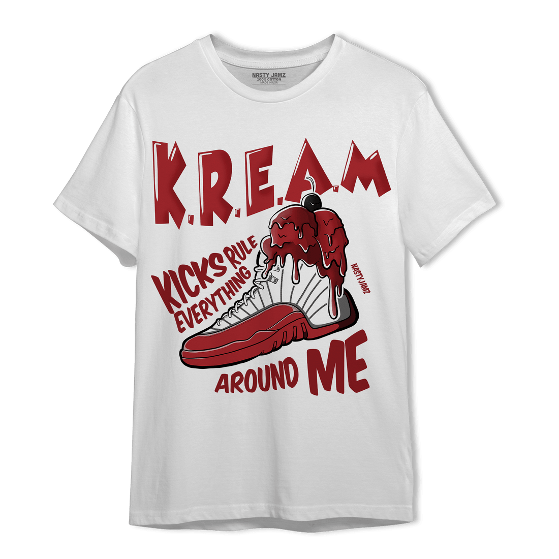 Cherry 12s T Shirt Match Kream Sneaker - NastyJamz