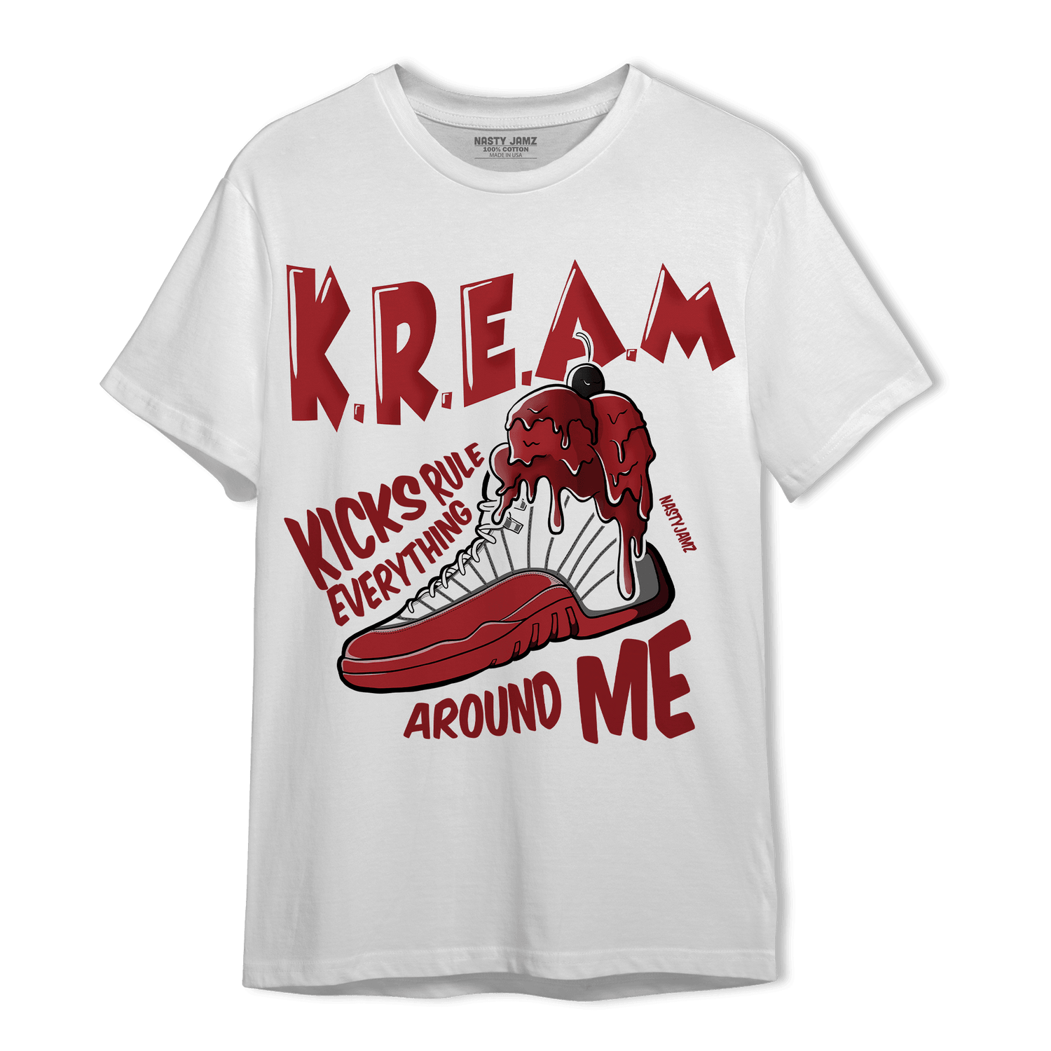 Cherry 12s T Shirt Match Kream Sneaker - NastyJamz