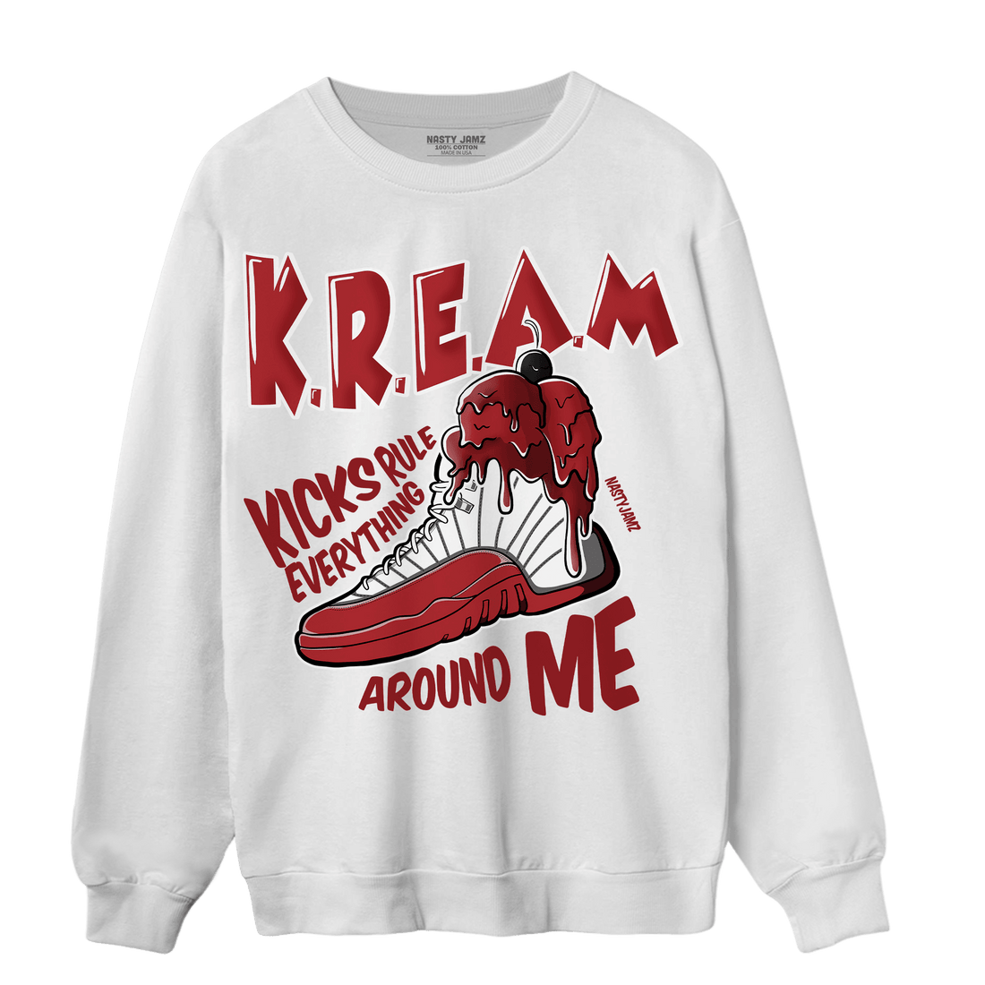 Cherry 12s Sweatshirt Match Kream Sneaker - NastyJamz