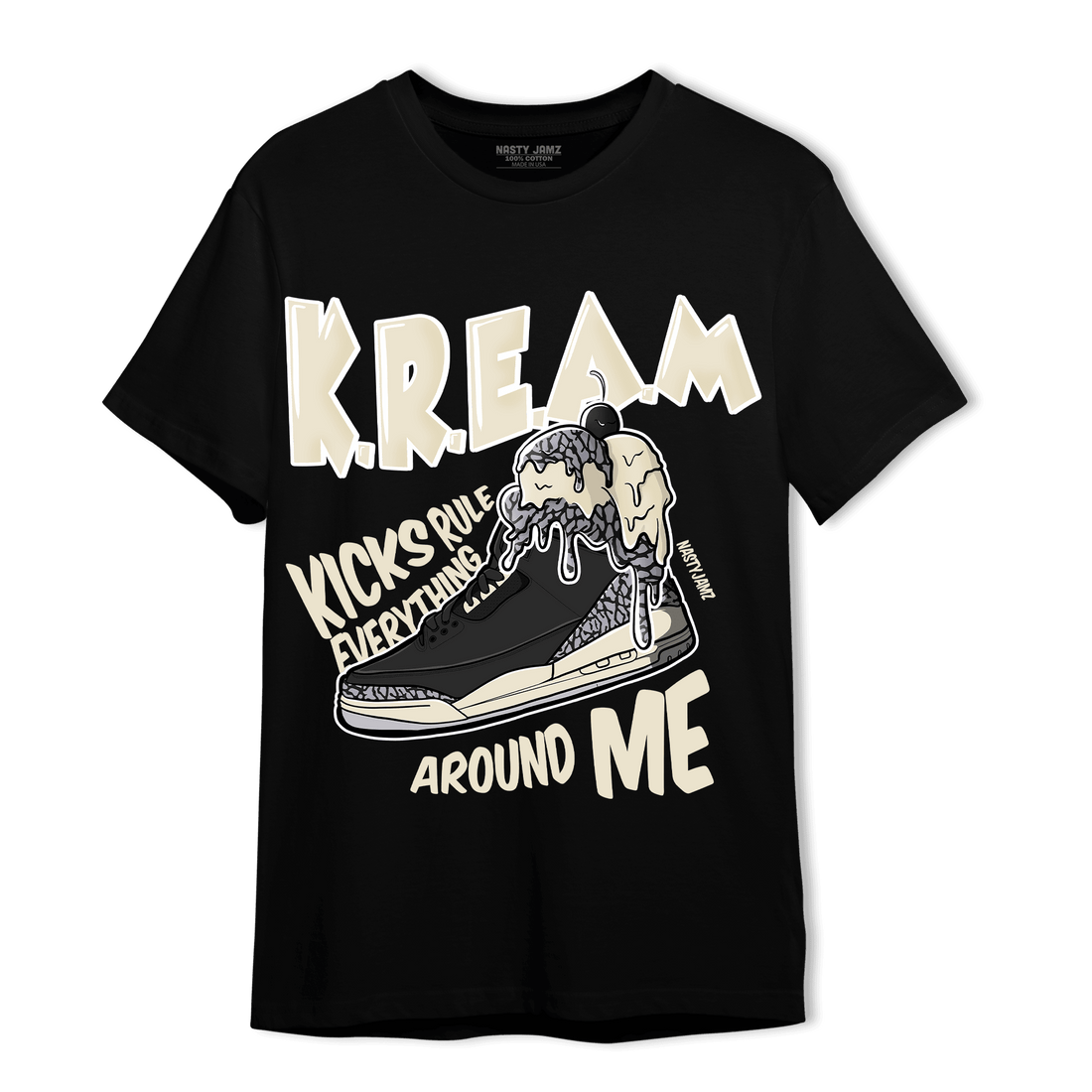 Off Noir 3s T Shirt Match Kream Sneaker - NastyJamz