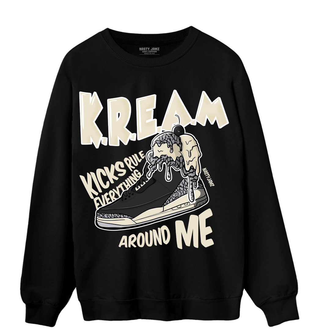 Off Noir 3s Sweatshirt Match Kream Sneaker - NastyJamz