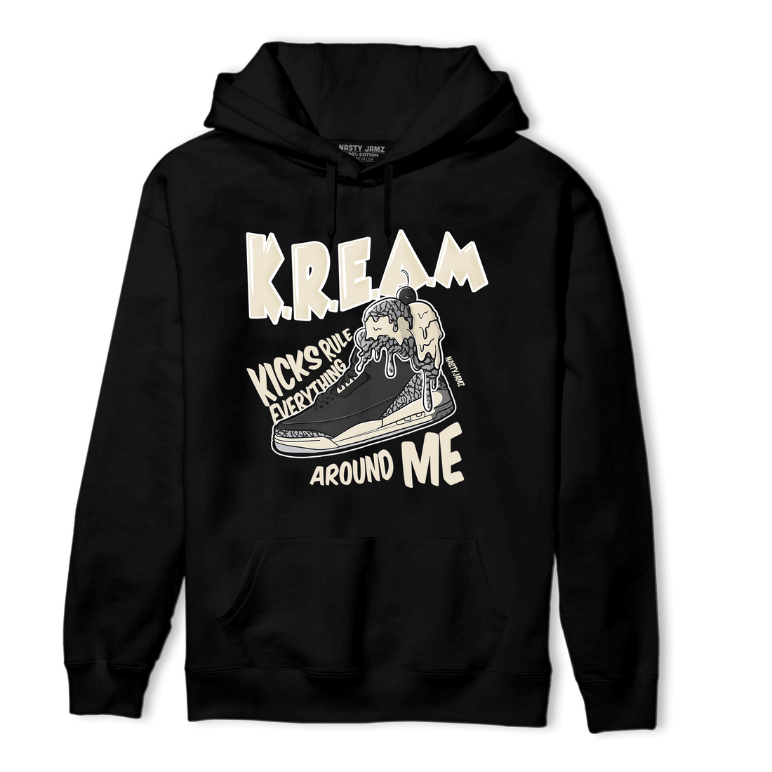 Off Noir 3s Hoodie Match Kream Sneaker - NastyJamz