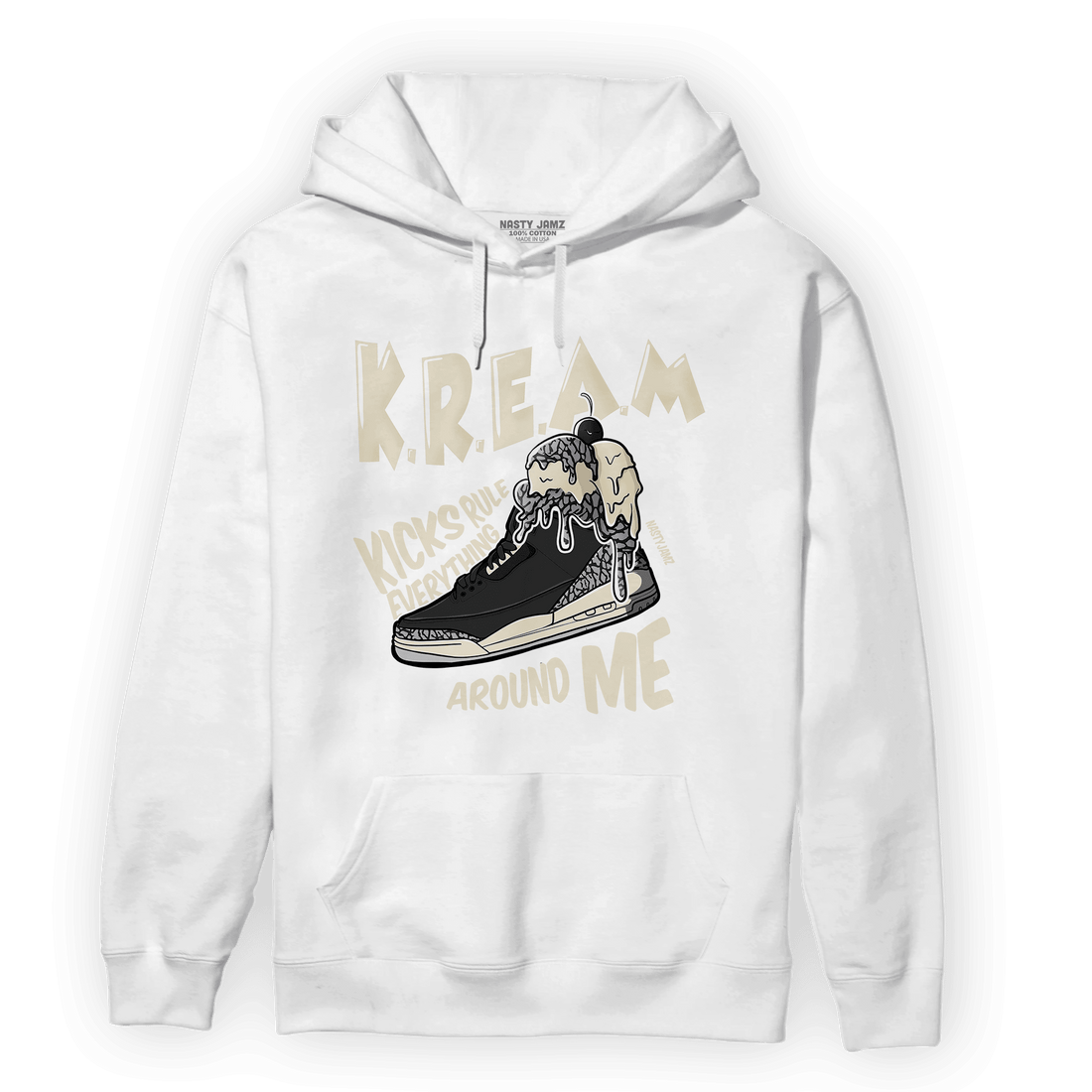 Off Noir 3s Hoodie Match Kream Sneaker - NastyJamz