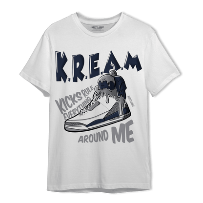 White Navy 3s T Shirt Match Kream Sneaker - NastyJamz