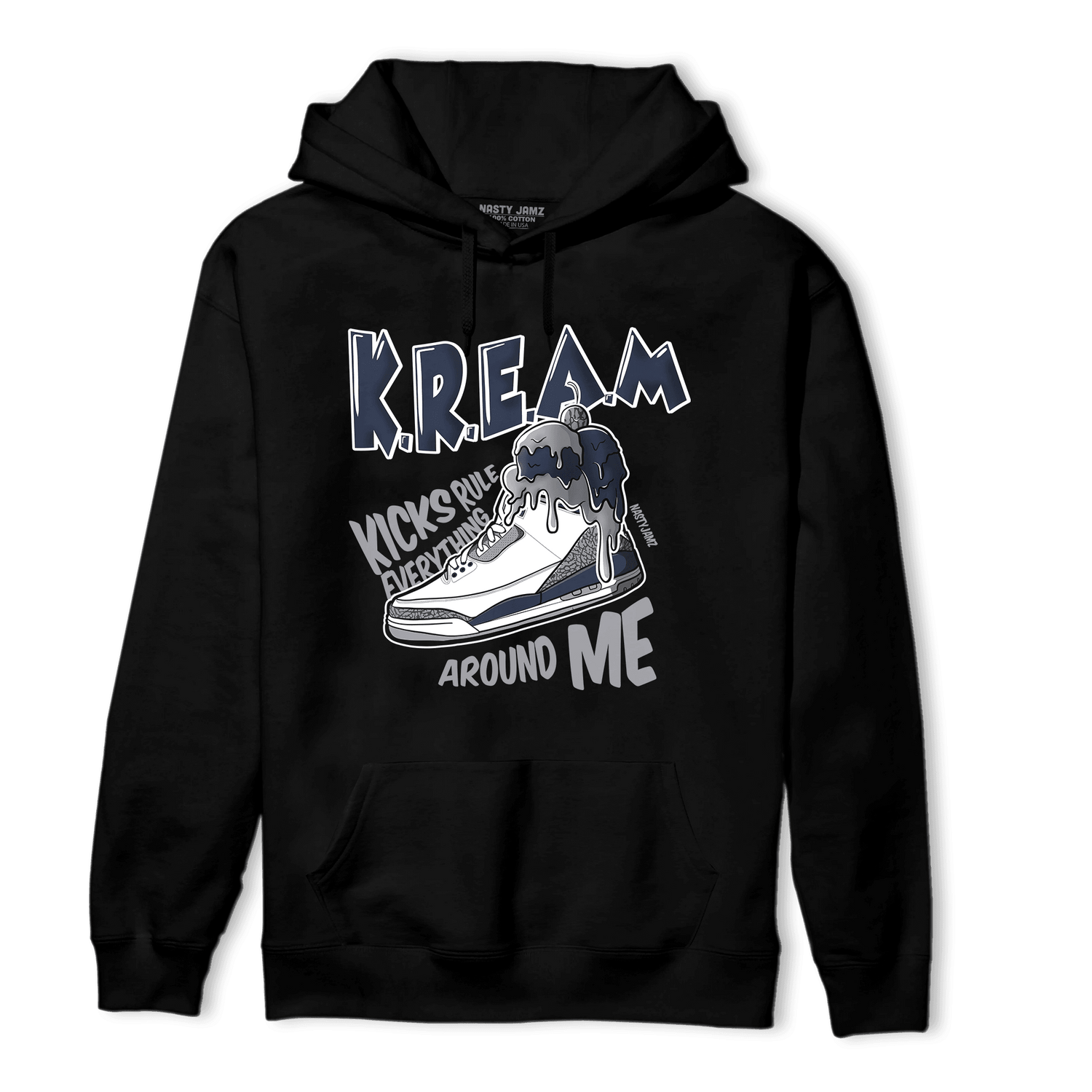 White Navy 3s Hoodie Match Kream Sneaker - NastyJamz