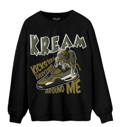 SE Craft Medium Olive 4s Sweatshirt Match Kream Sneaker - NastyJamz