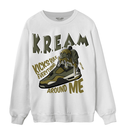 SE Craft Medium Olive 4s Sweatshirt Match Kream Sneaker - NastyJamz
