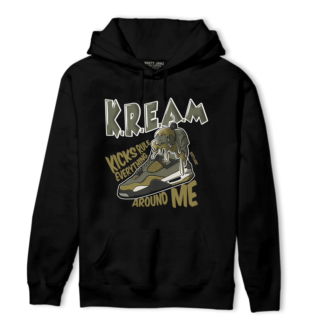 SE Craft Medium Olive 4s Hoodie Match Kream Sneaker - NastyJamz