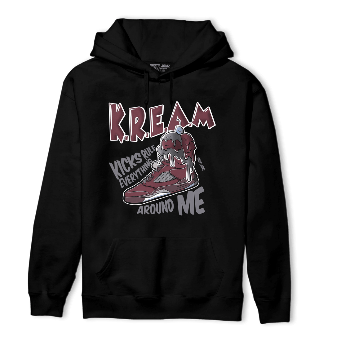 Burgundy 5s Hoodie Match Kream Sneaker - NastyJamz