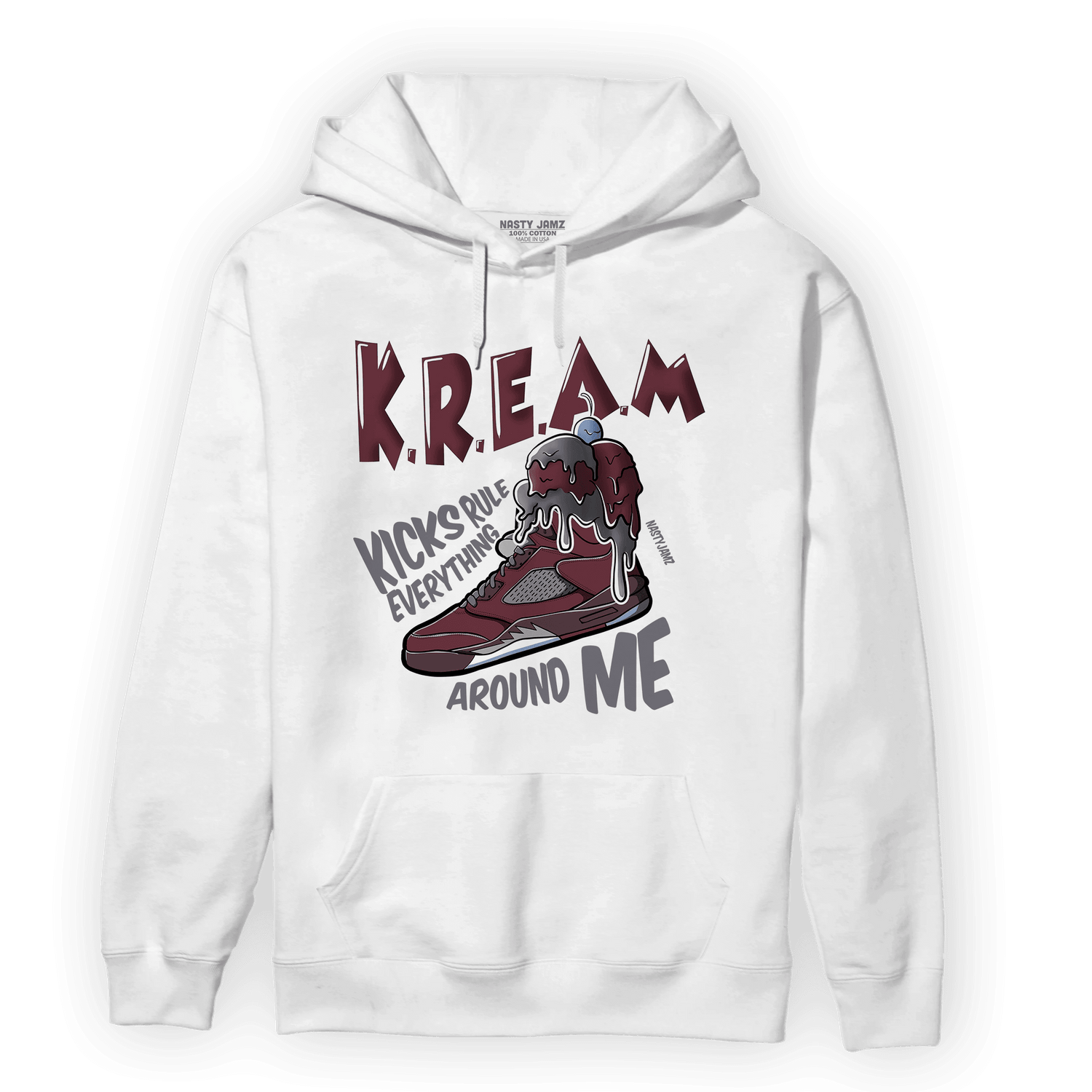 Burgundy 5s Hoodie Match Kream Sneaker - NastyJamz