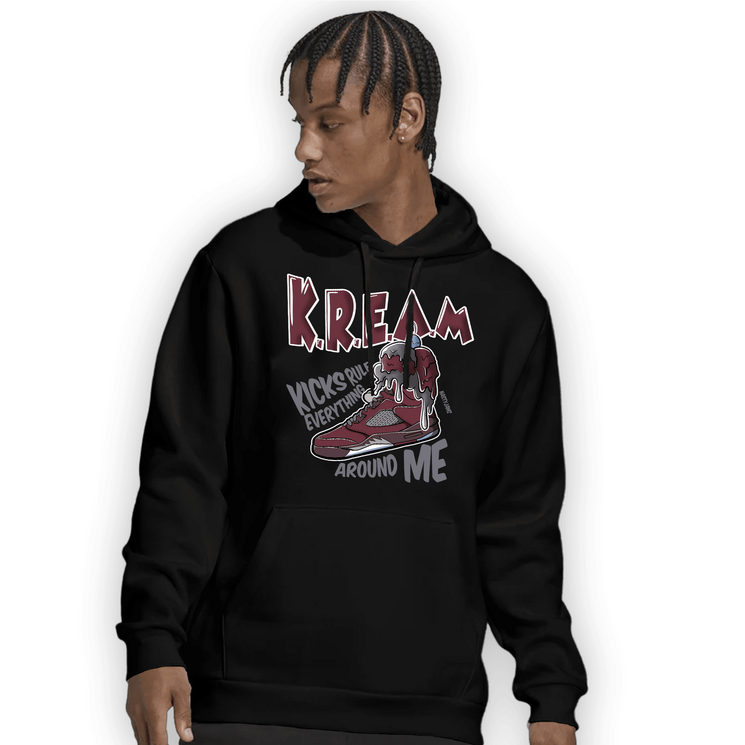 Burgundy 5s Hoodie Match Kream Sneaker - NastyJamz