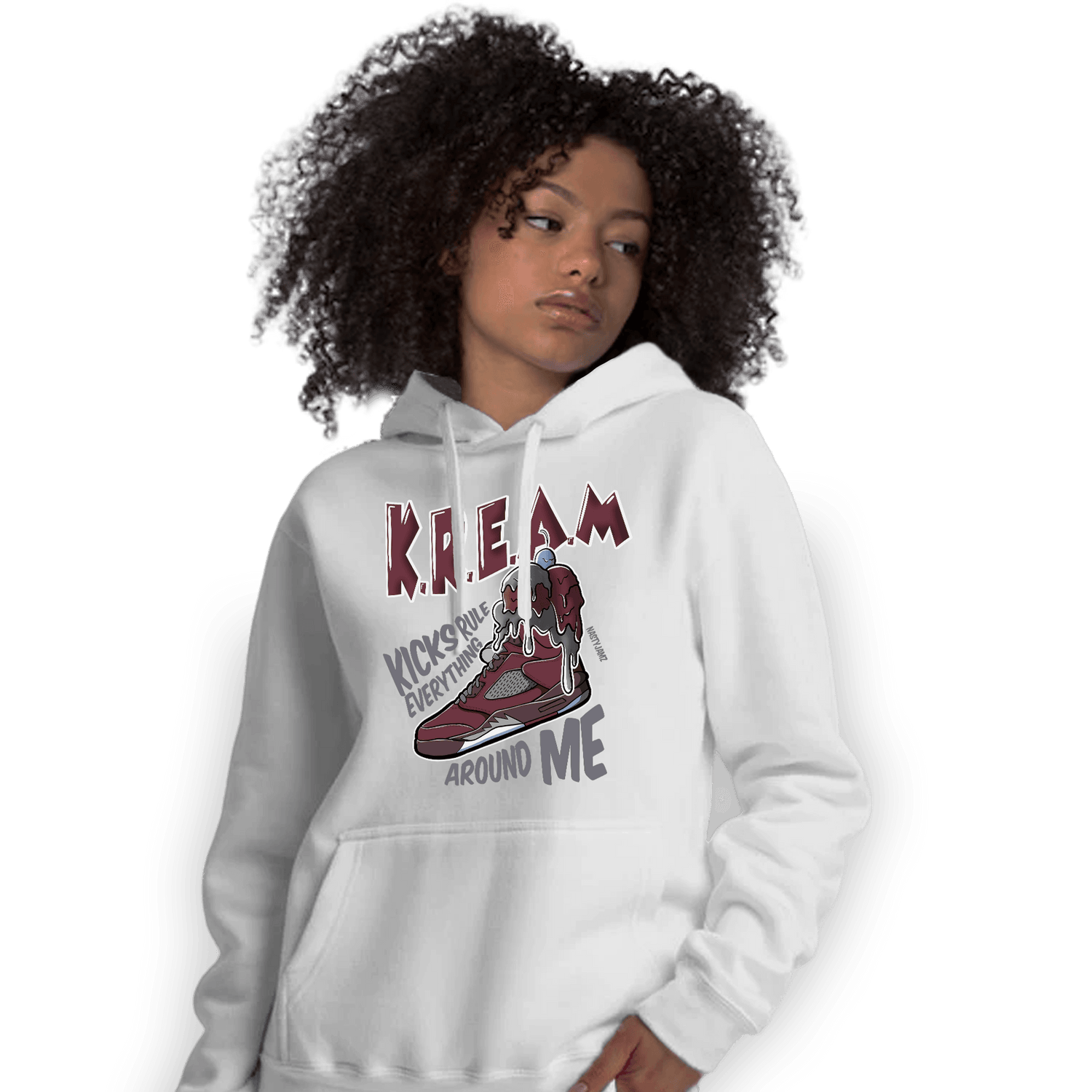 Burgundy 5s Hoodie Match Kream Sneaker - NastyJamz