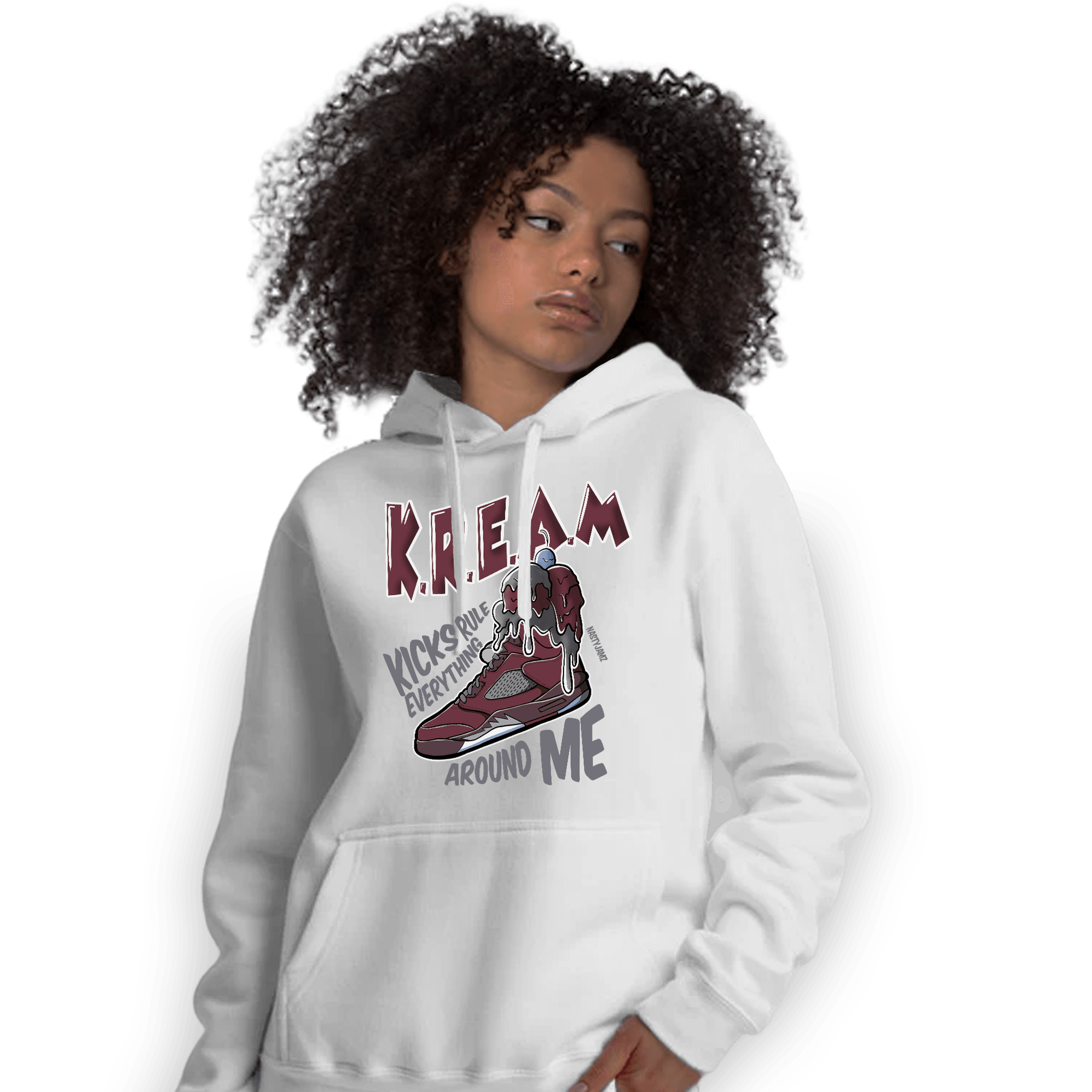 Burgundy 5s Hoodie Match Kream Sneaker - NastyJamz
