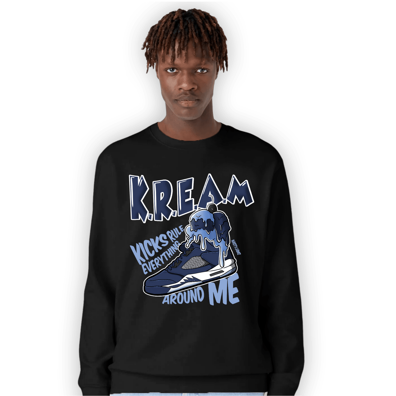 Midnight Navy 5s Sweatshirt Match Kream Sneaker - NastyJamz