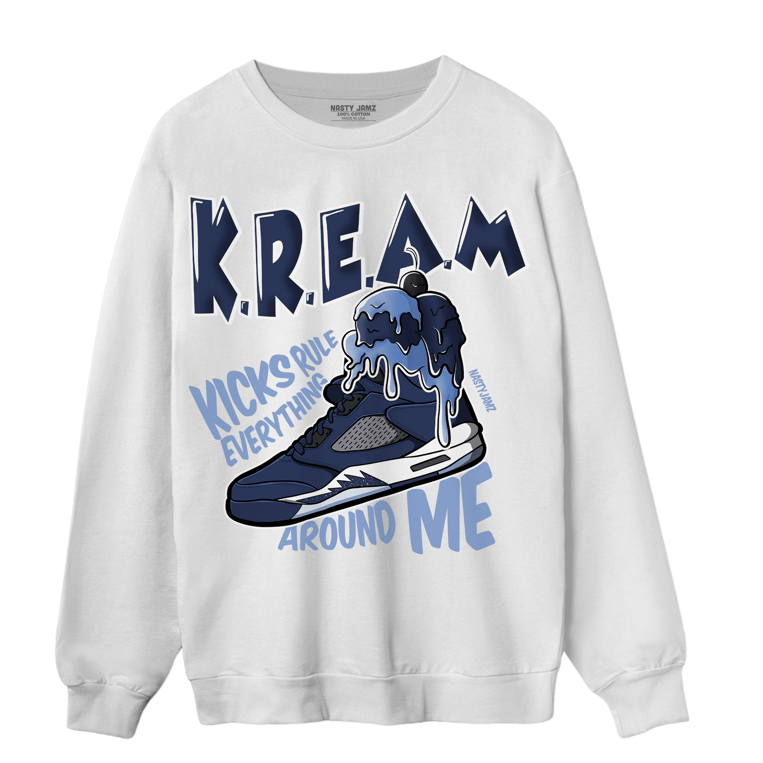 Midnight Navy 5s Sweatshirt Match Kream Sneaker - NastyJamz