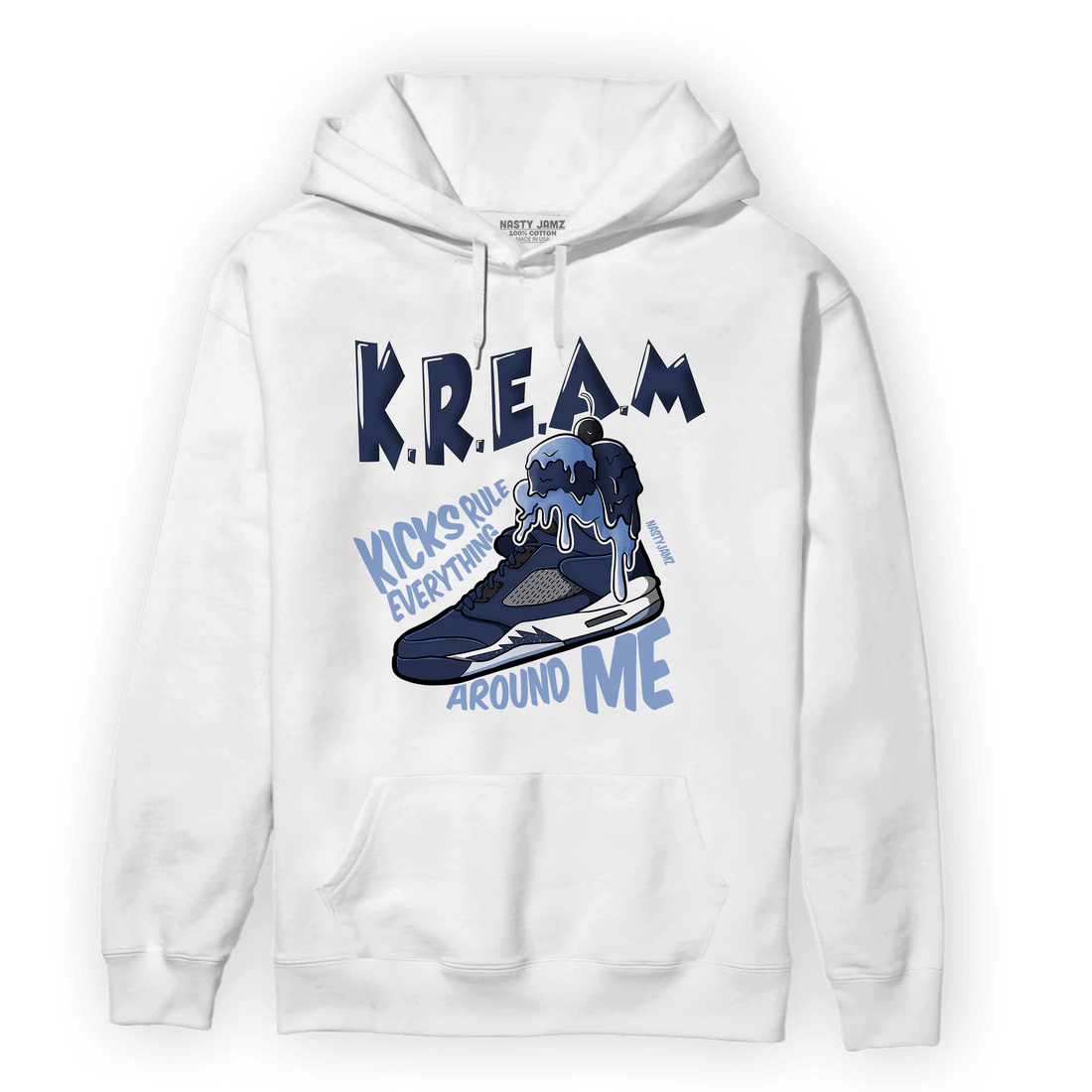 Midnight Navy 5s Hoodie Match Kream Sneaker - NastyJamz