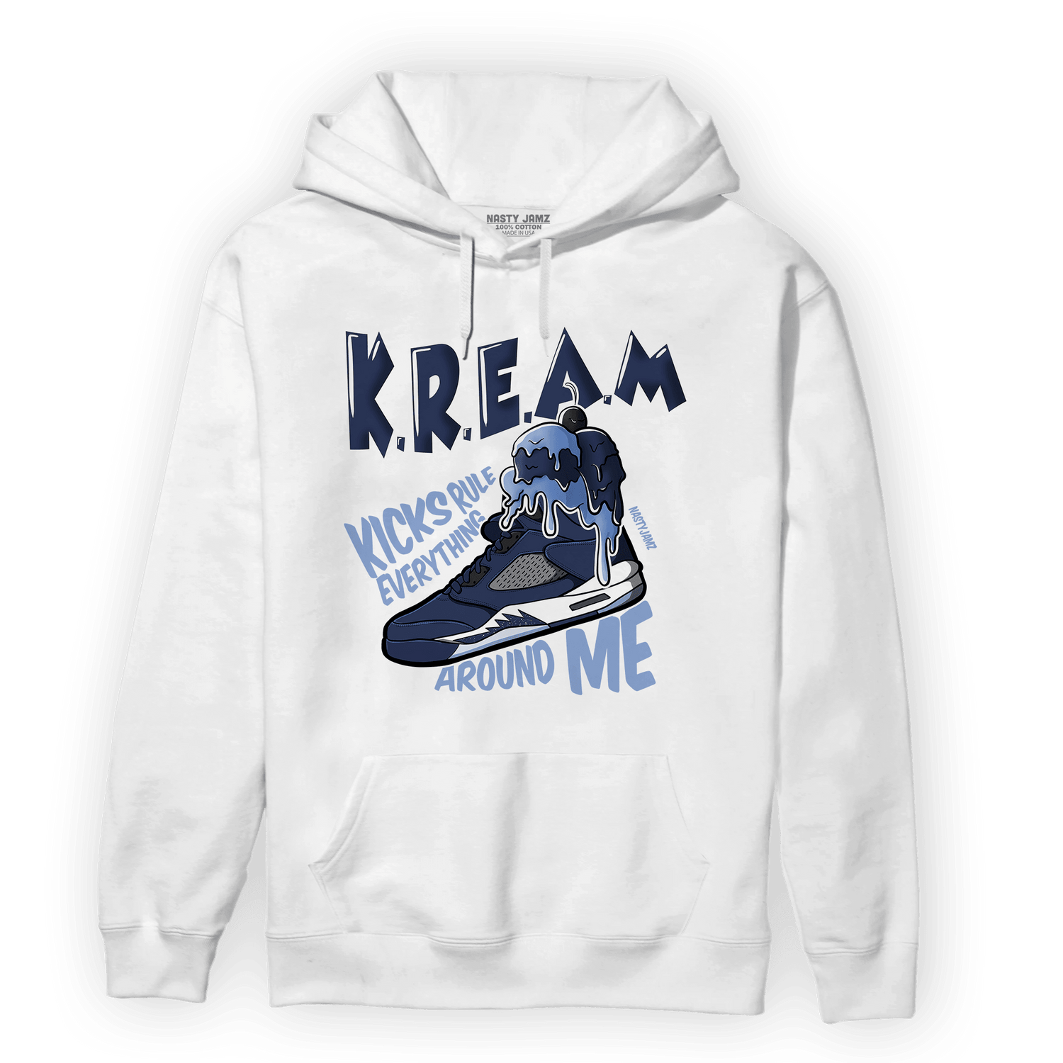 Midnight Navy 5s Hoodie Match Kream Sneaker - NastyJamz