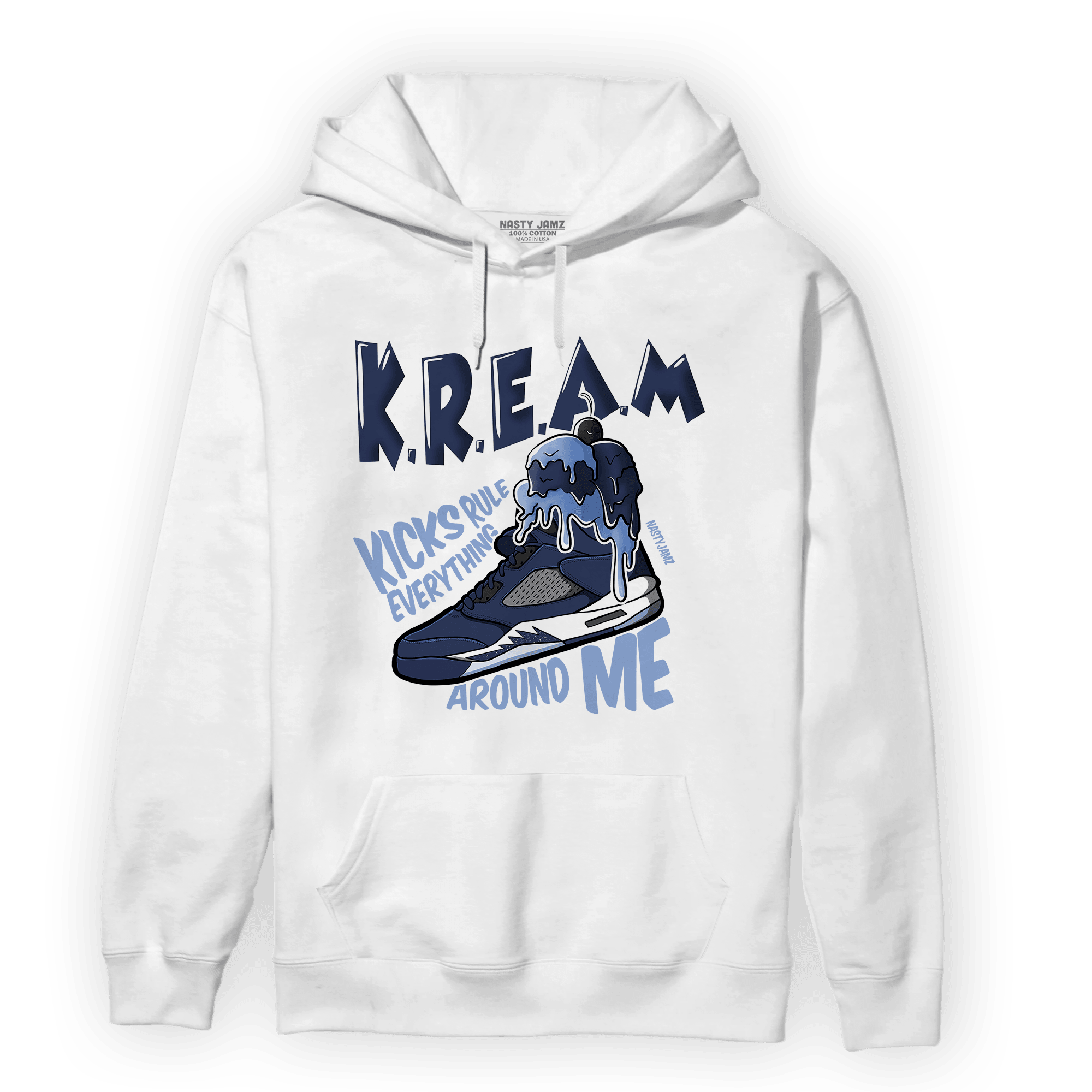 Midnight Navy 5s Hoodie Match Kream Sneaker - NastyJamz