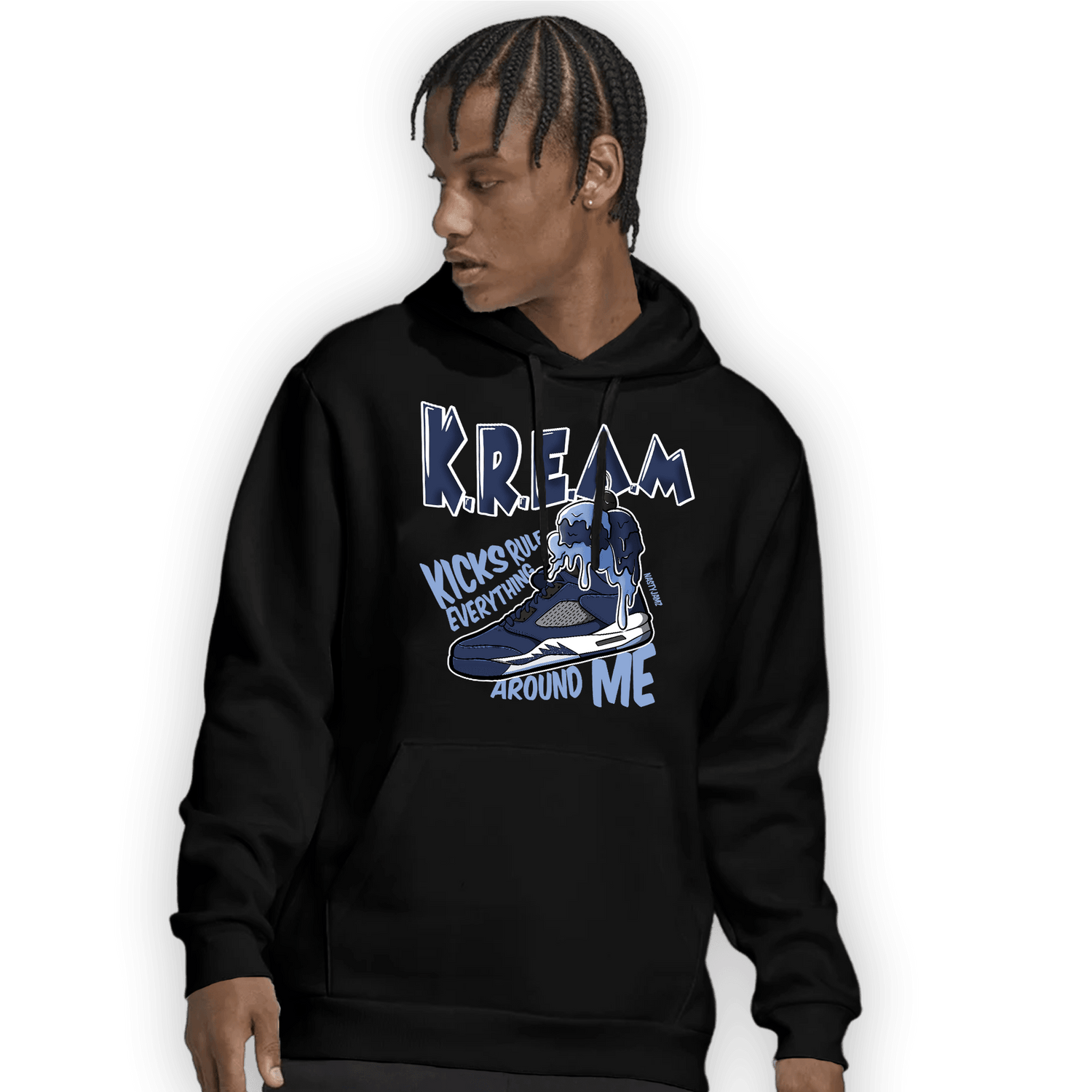 Midnight Navy 5s Hoodie Match Kream Sneaker - NastyJamz