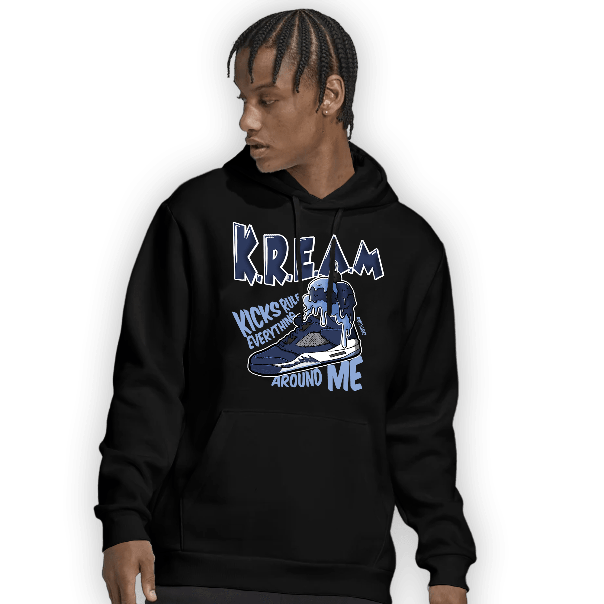 Midnight Navy 5s Hoodie Match Kream Sneaker - NastyJamz