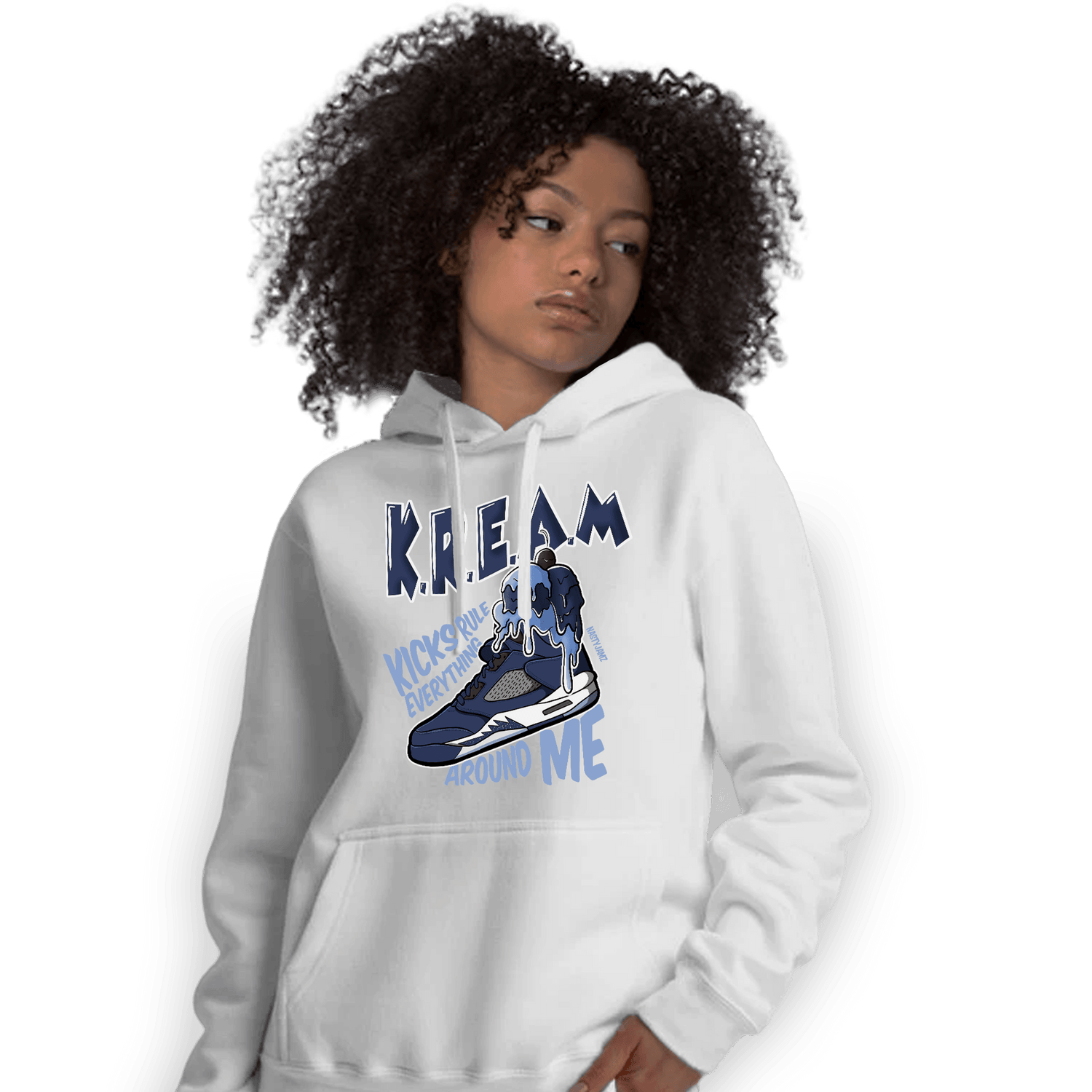 Midnight Navy 5s Hoodie Match Kream Sneaker - NastyJamz