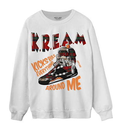Plaid 5s Sweatshirt Match Kream Sneaker - NastyJamz