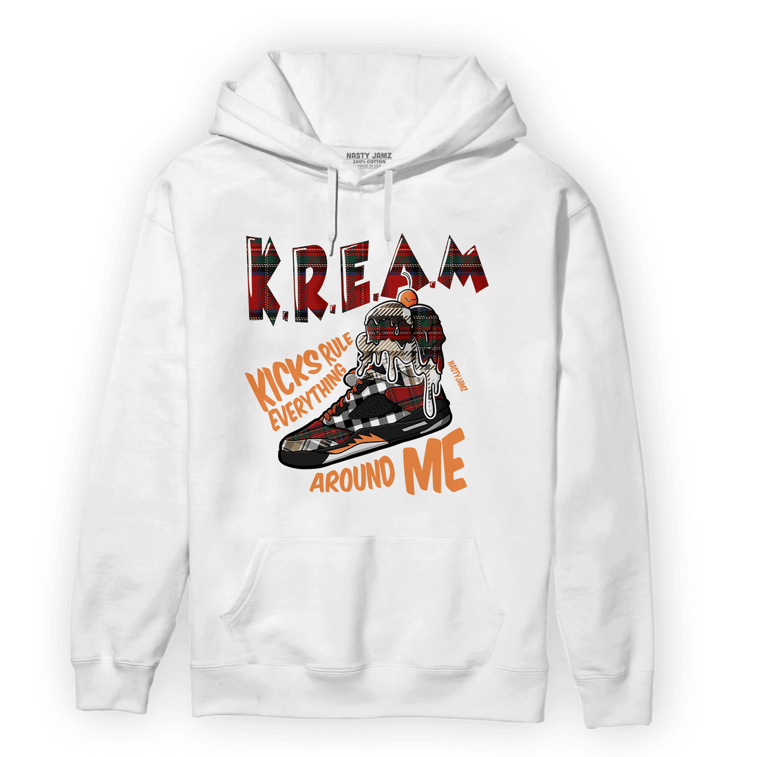 Plaid 5s Hoodie Match Kream Sneaker - NastyJamz