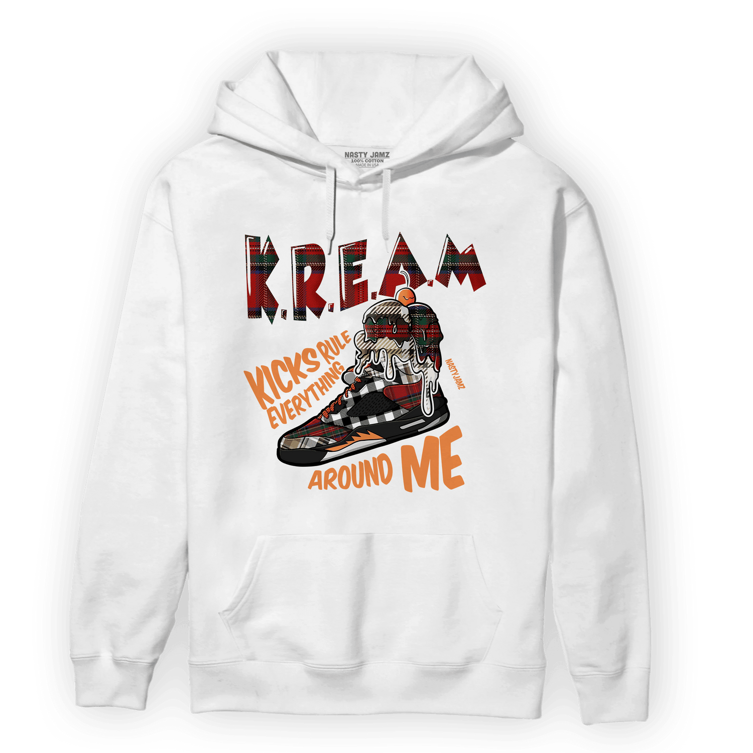 Plaid 5s Hoodie Match Kream Sneaker - NastyJamz
