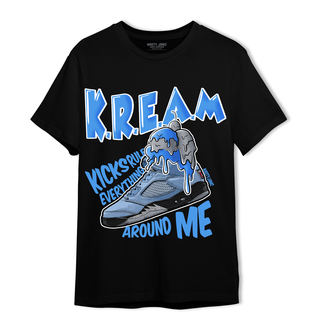 University Blue 5s T Shirt Match Kream Sneaker - NastyJamz