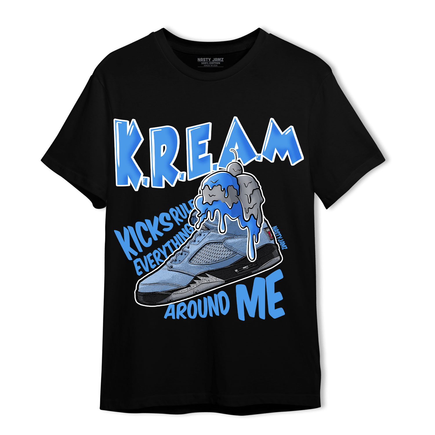 University Blue 5s T Shirt Match Kream Sneaker - NastyJamz