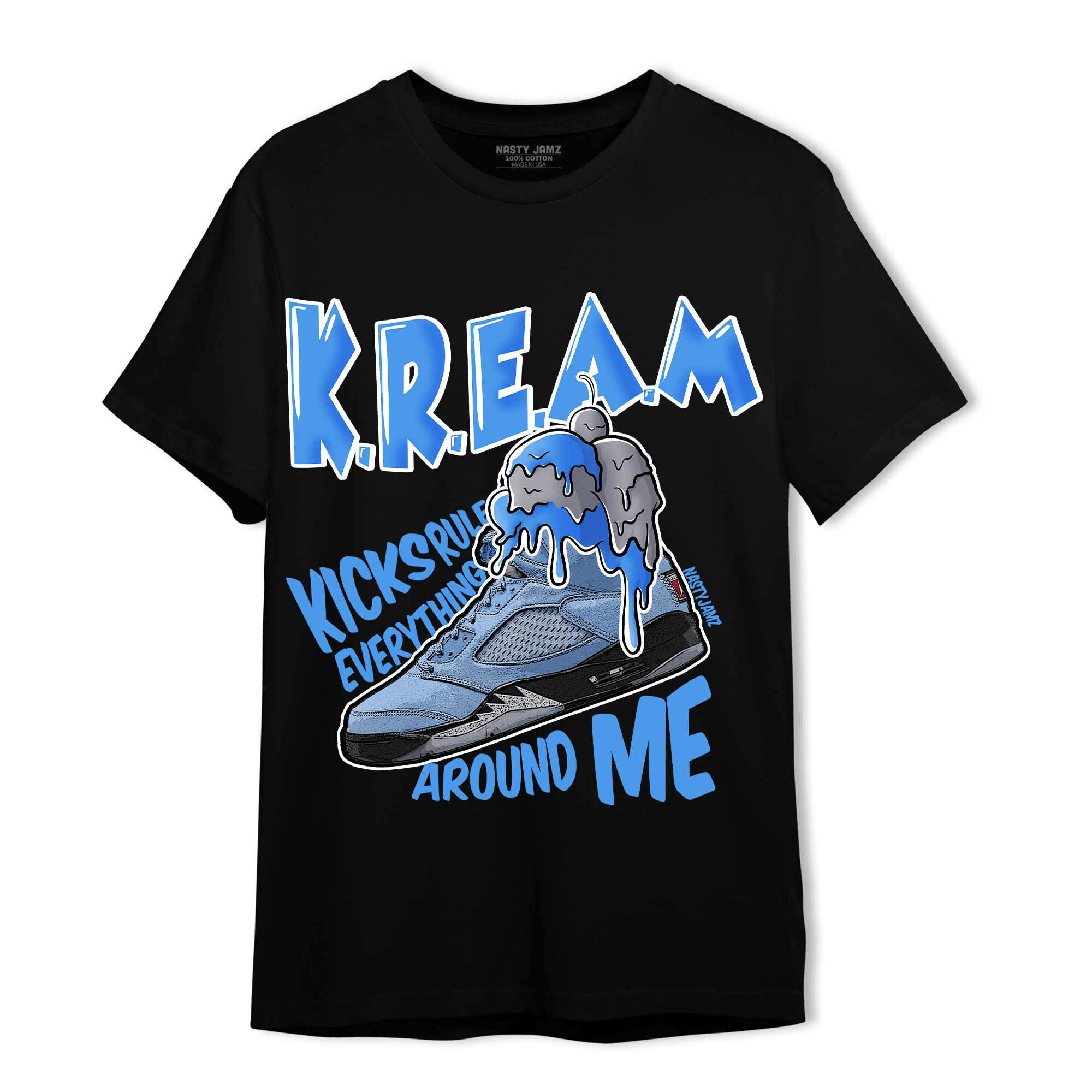 University Blue 5s T Shirt Match Kream Sneaker - NastyJamz