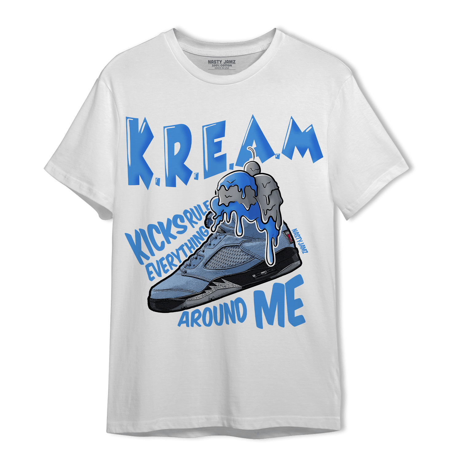 University Blue 5s T Shirt Match Kream Sneaker - NastyJamz