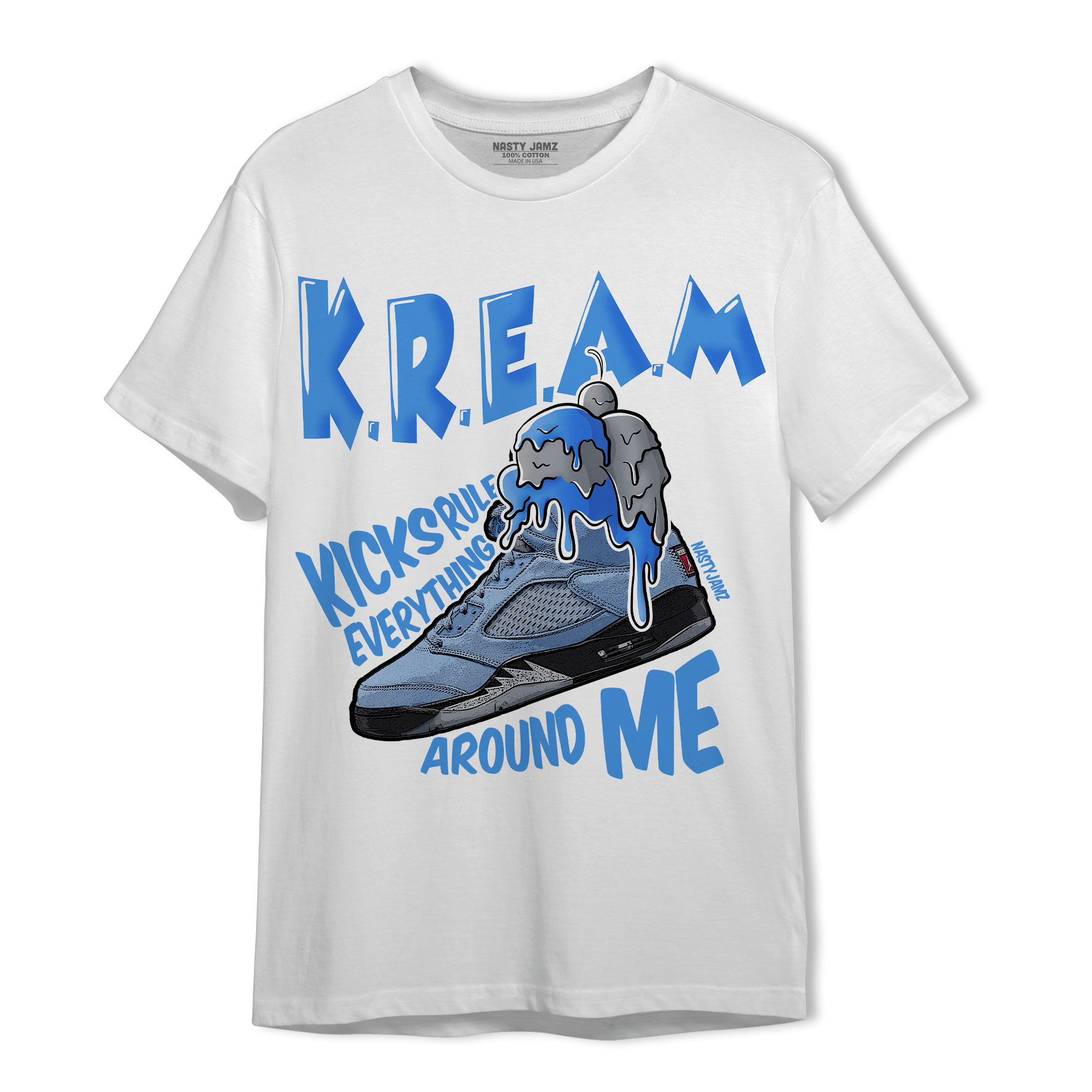 University Blue 5s T Shirt Match Kream Sneaker - NastyJamz