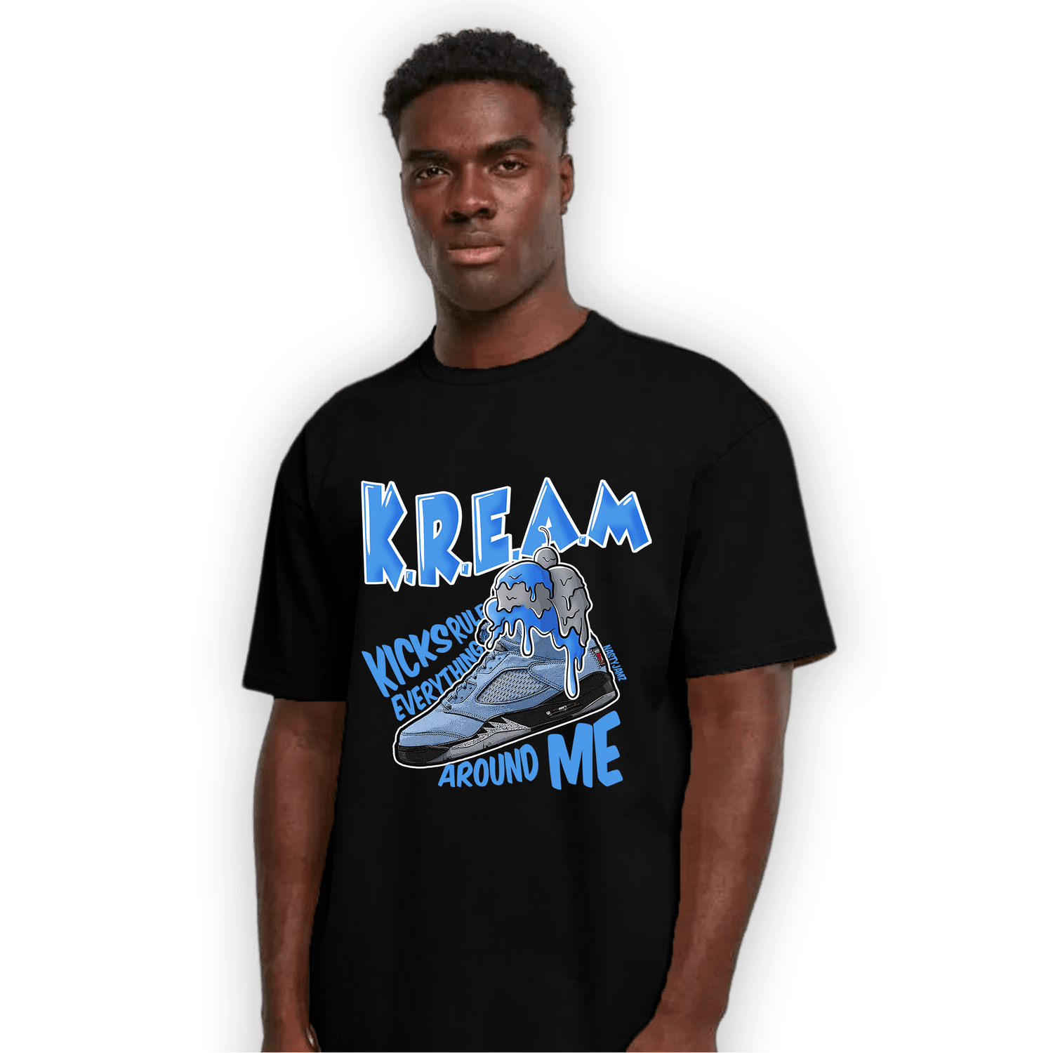 University Blue 5s T Shirt Match Kream Sneaker - NastyJamz