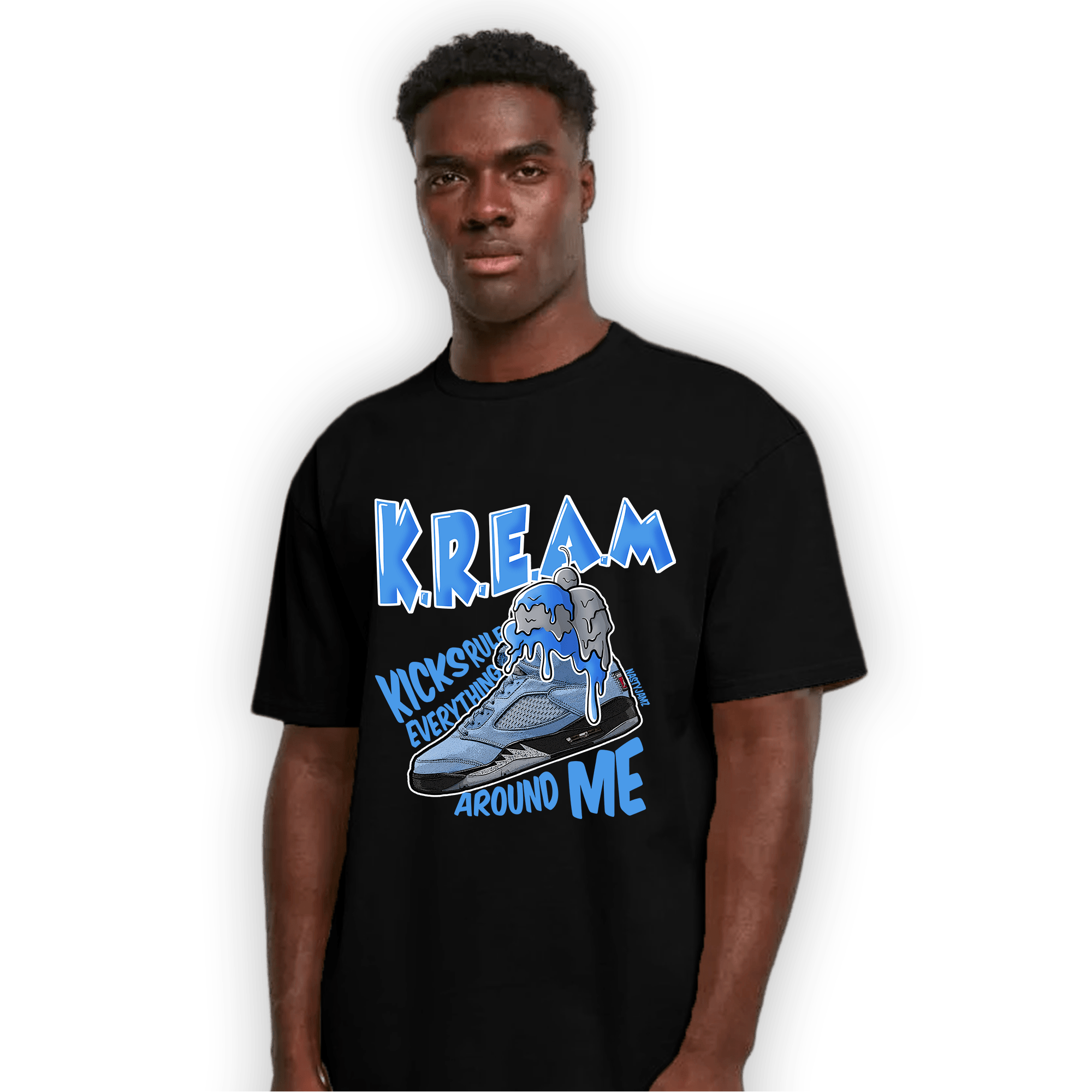 University Blue 5s T Shirt Match Kream Sneaker - NastyJamz