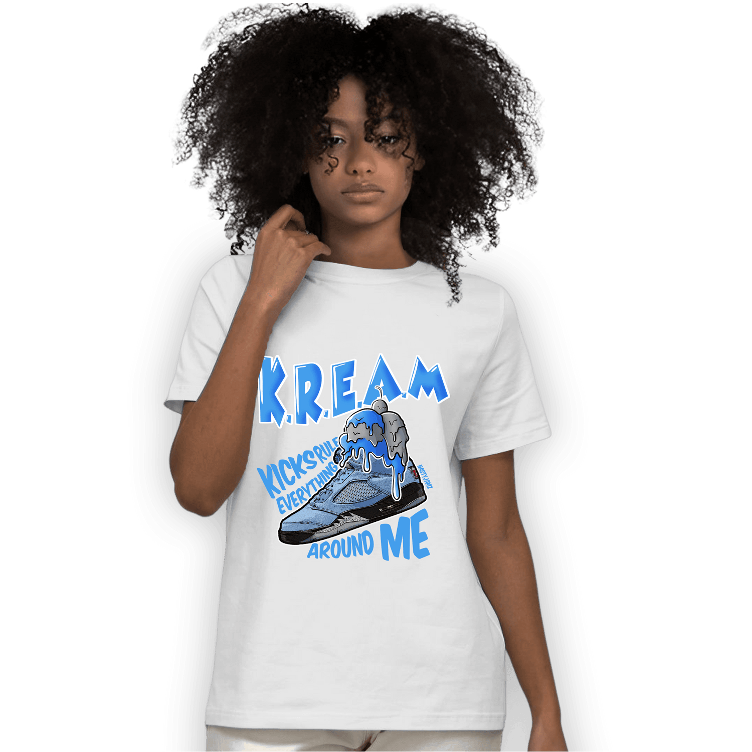University Blue 5s T Shirt Match Kream Sneaker - NastyJamz