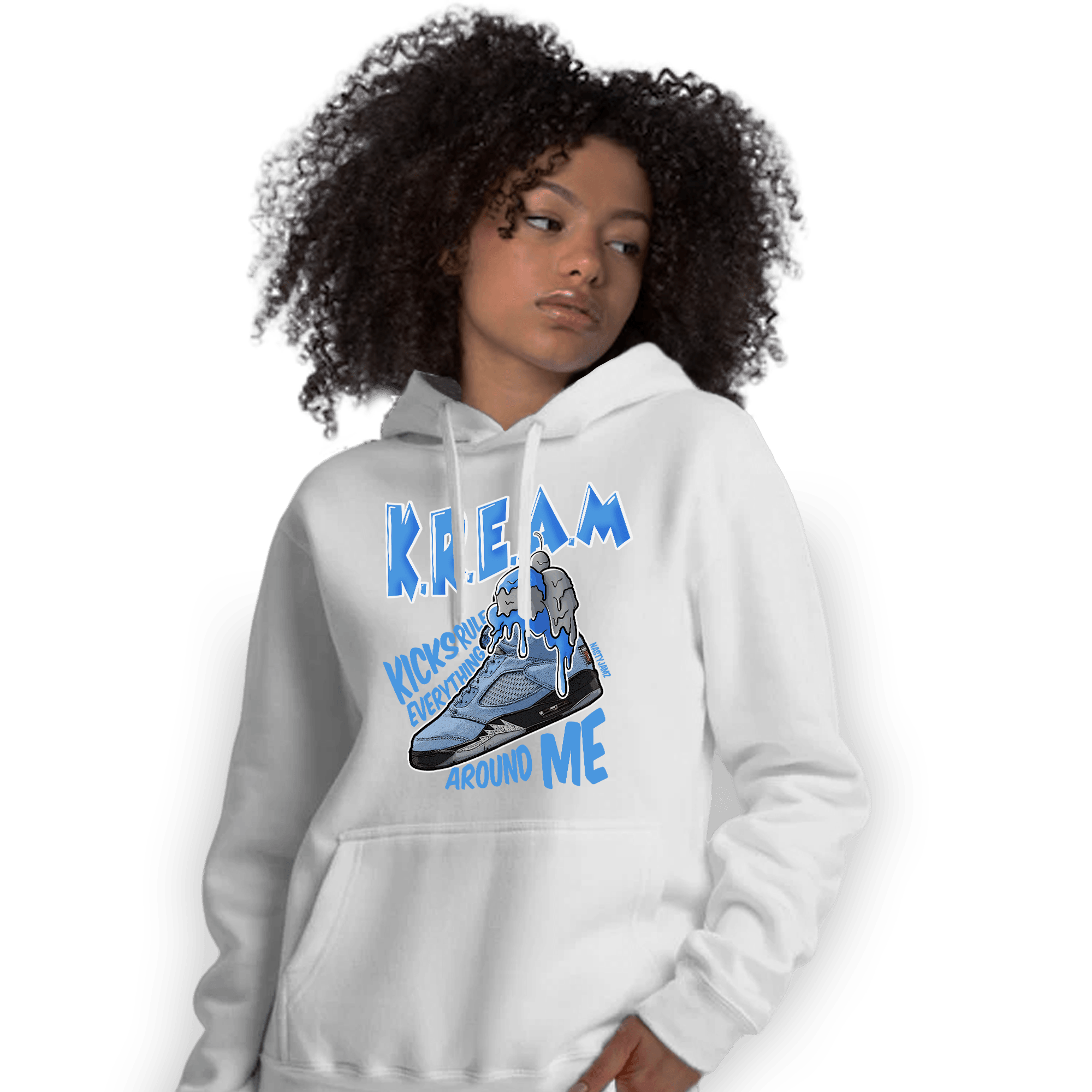 University Blue 5s Hoodie Match Kream Sneaker - NastyJamz