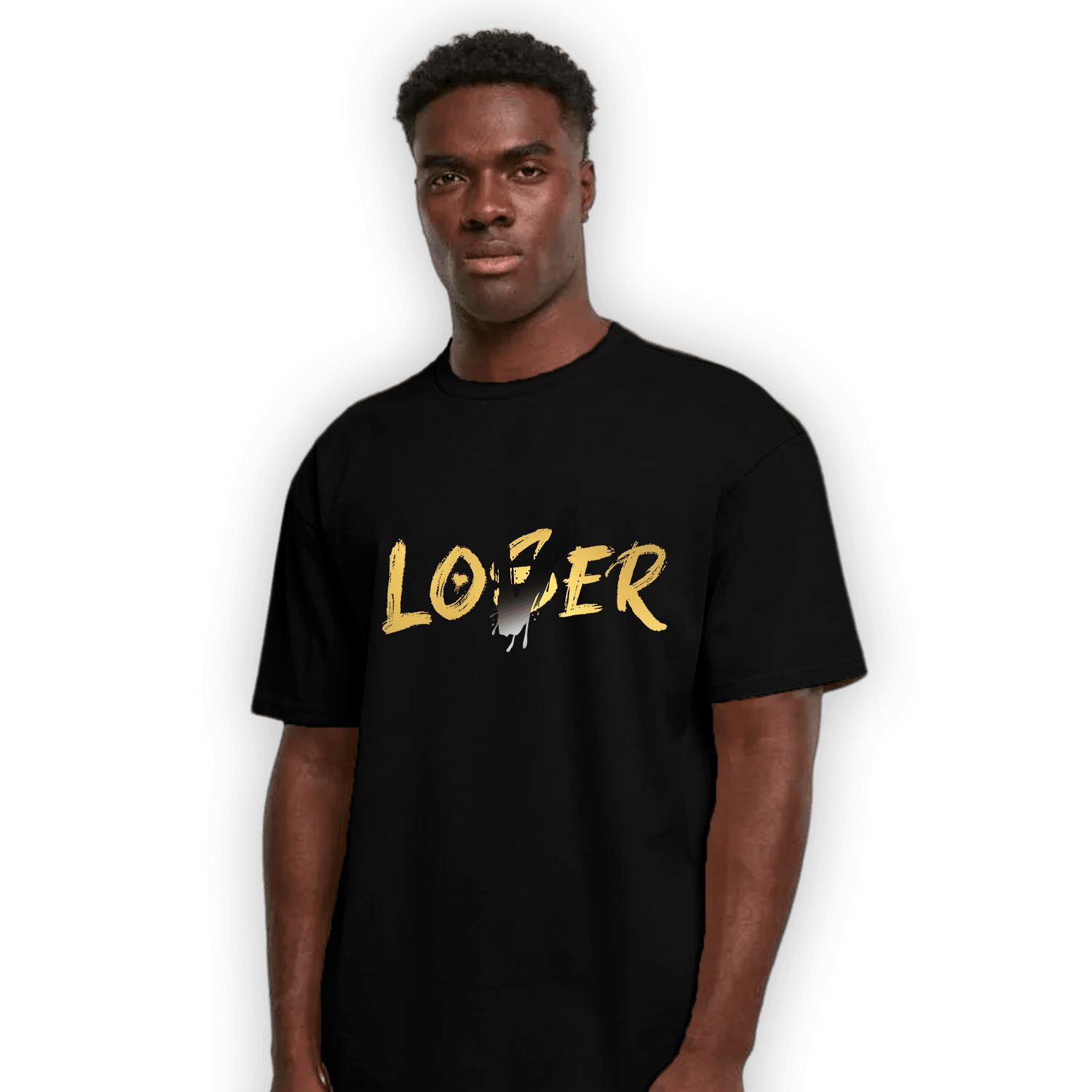 Mid SE Black Gold 1s T Shirt Match Loser Lover - NastyJamz