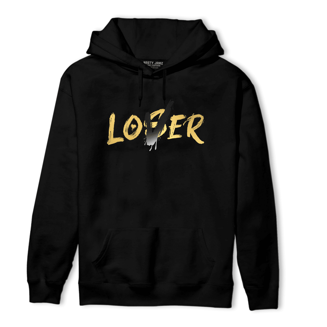 Mid SE Black Gold 1s Hoodie Match Loser Lover - NastyJamz