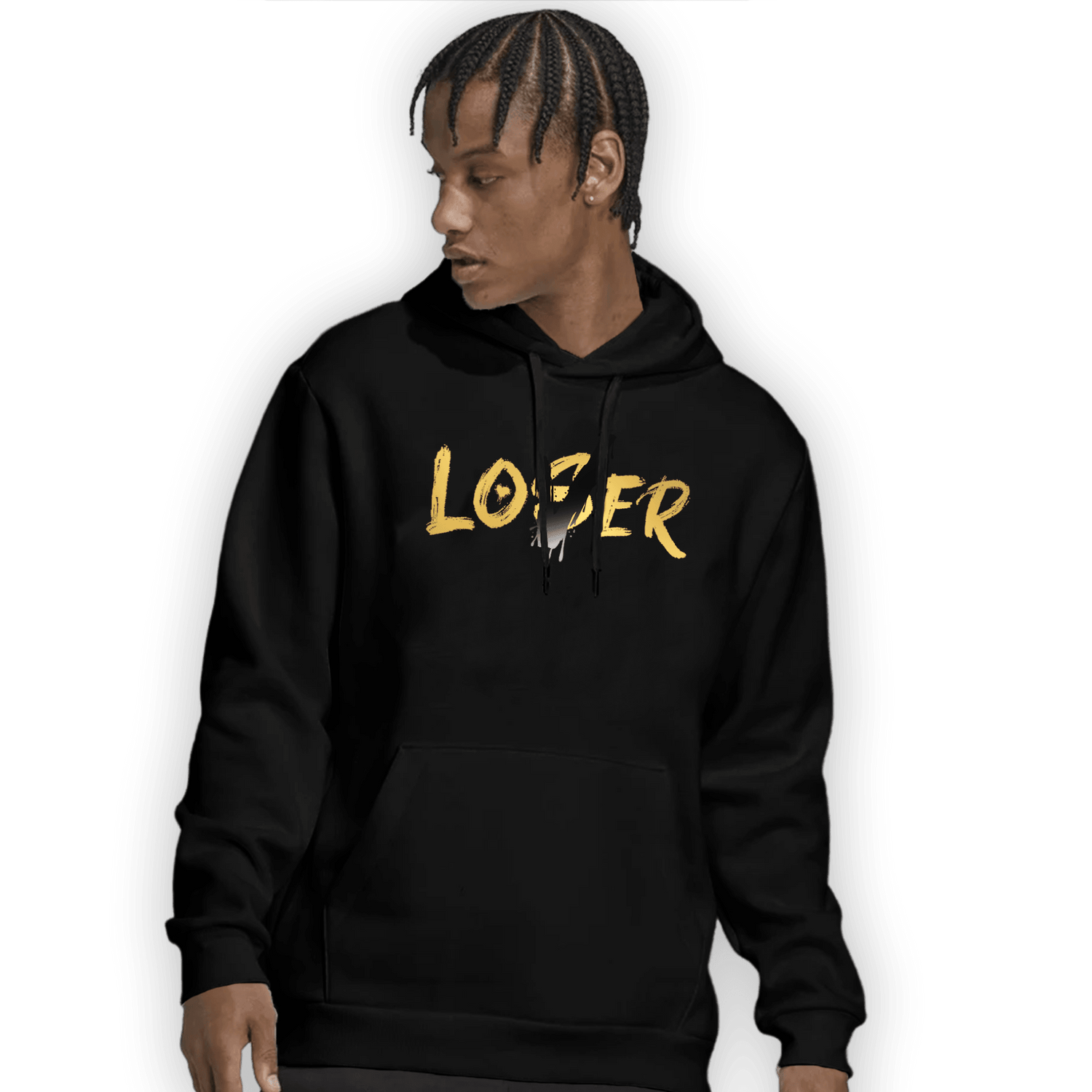 Mid SE Black Gold 1s Hoodie Match Loser Lover - NastyJamz