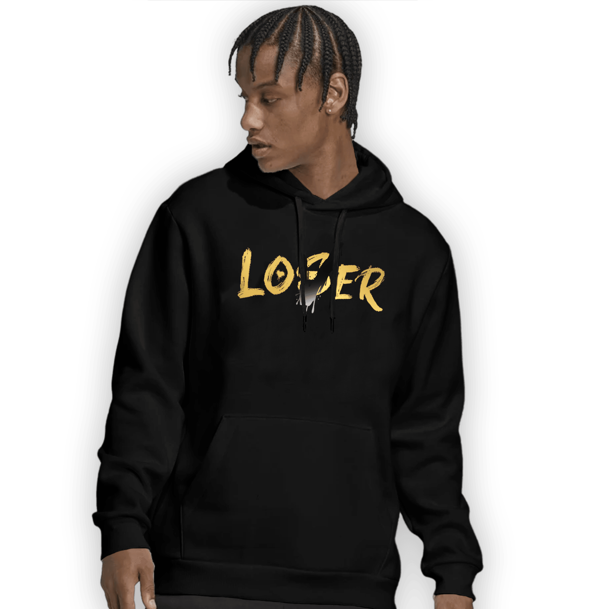 Mid SE Black Gold 1s Hoodie Match Loser Lover - NastyJamz