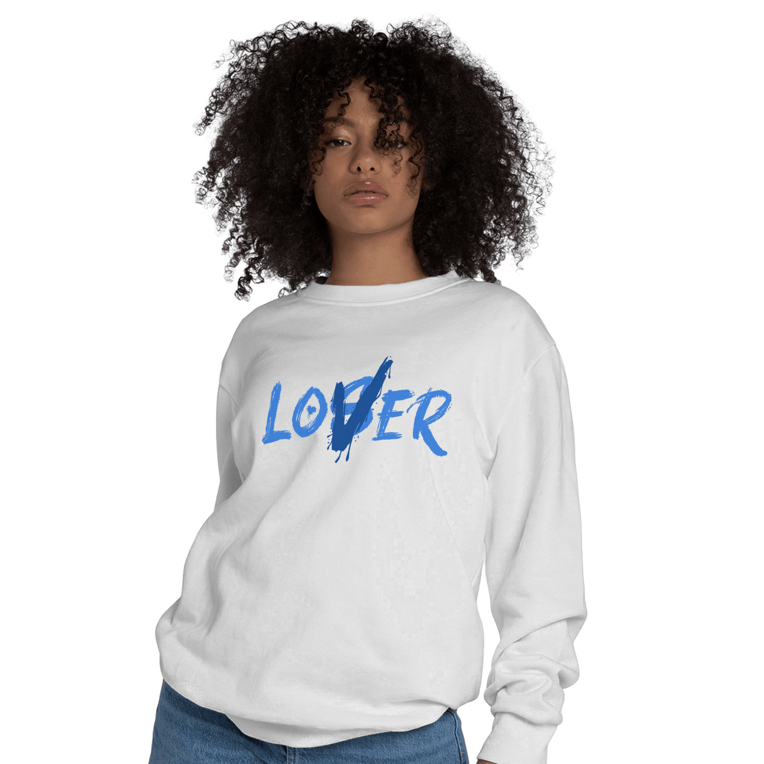 University Blue Toe 1s Sweatshirt Match Loser Lover - NastyJamz