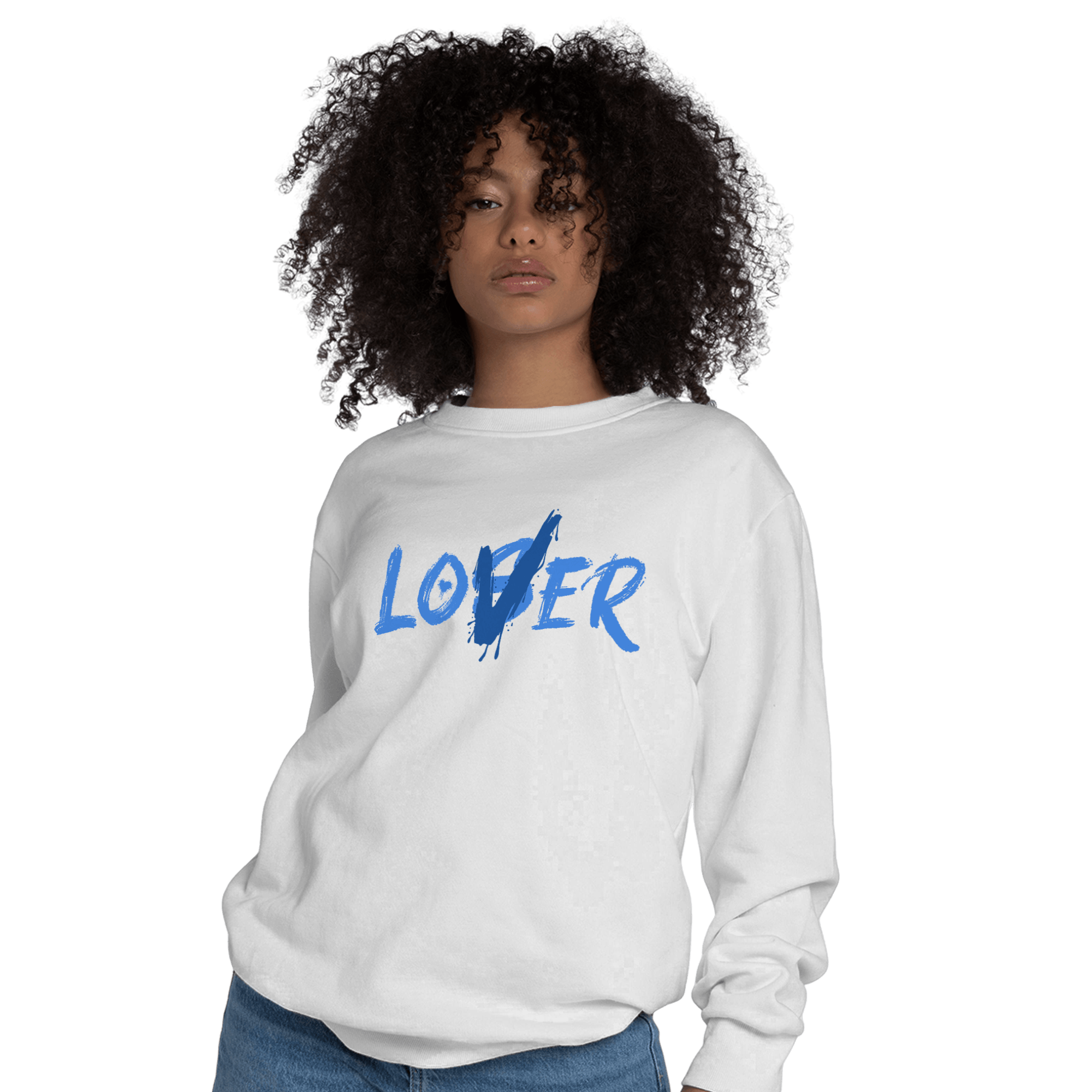 University Blue Toe 1s Sweatshirt Match Loser Lover - NastyJamz